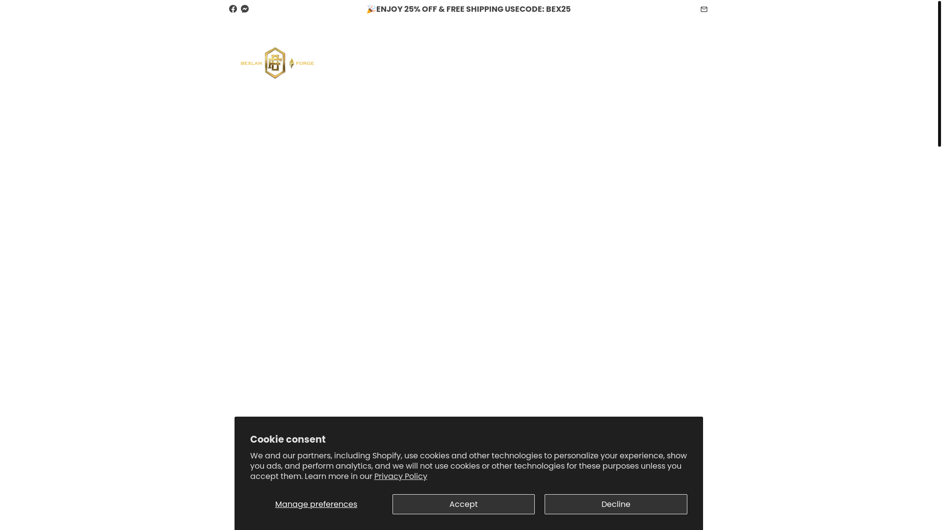 website screenshot of https://bexlanforgeprints.com/