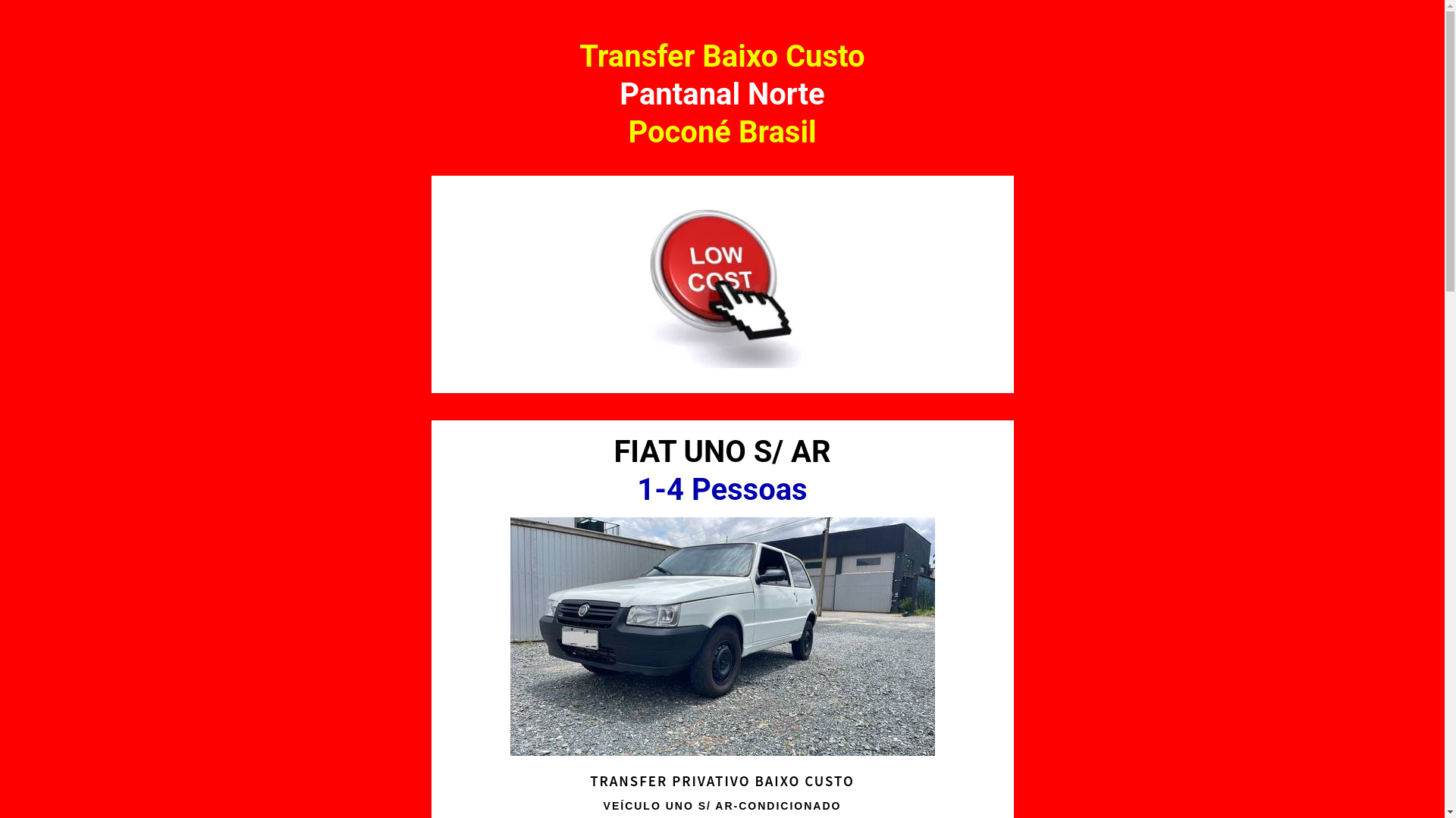 website screenshot of https://pantanalnortelowcost.com.br/