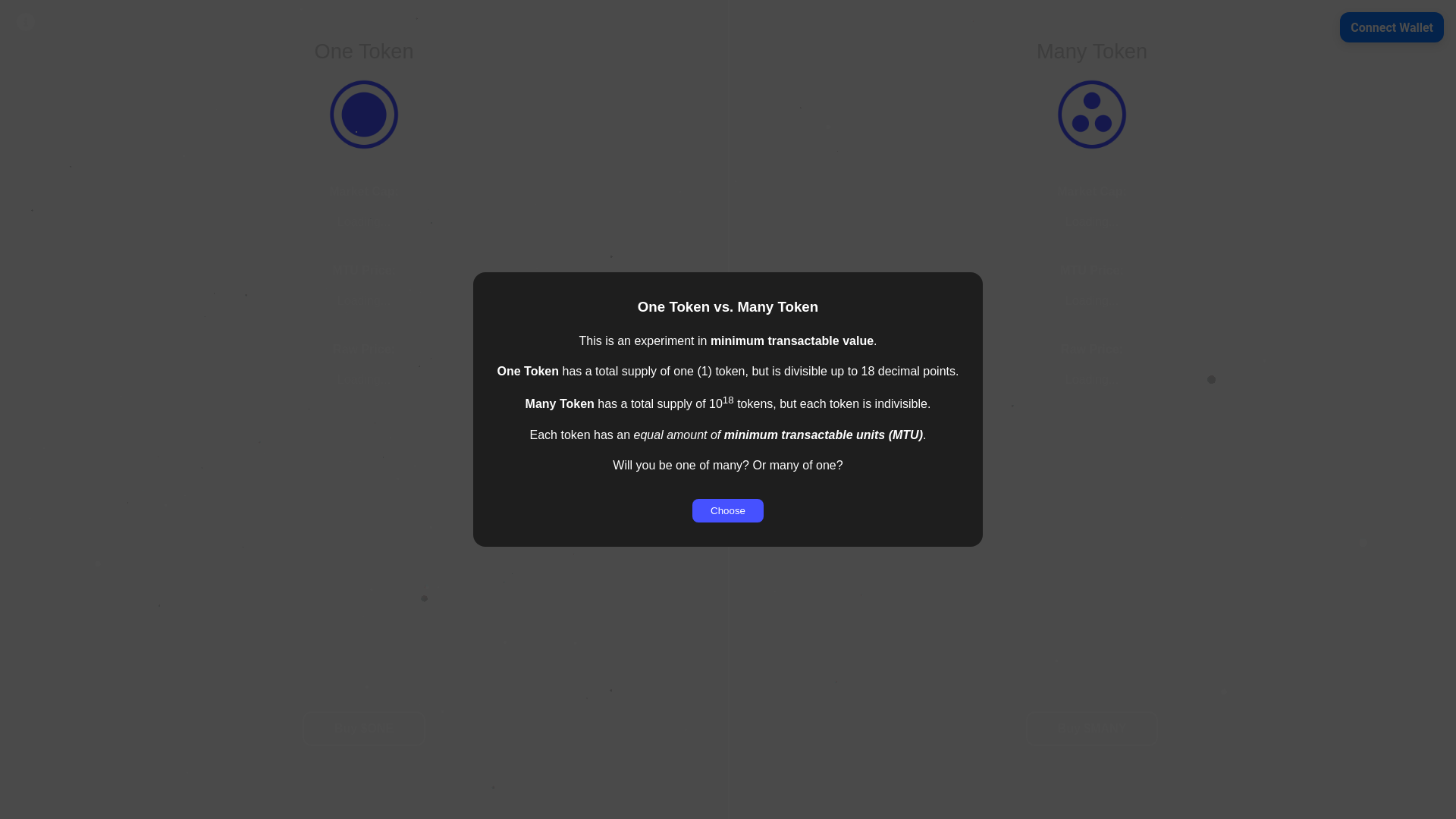 website screenshot of https://onevsmany.xyz/