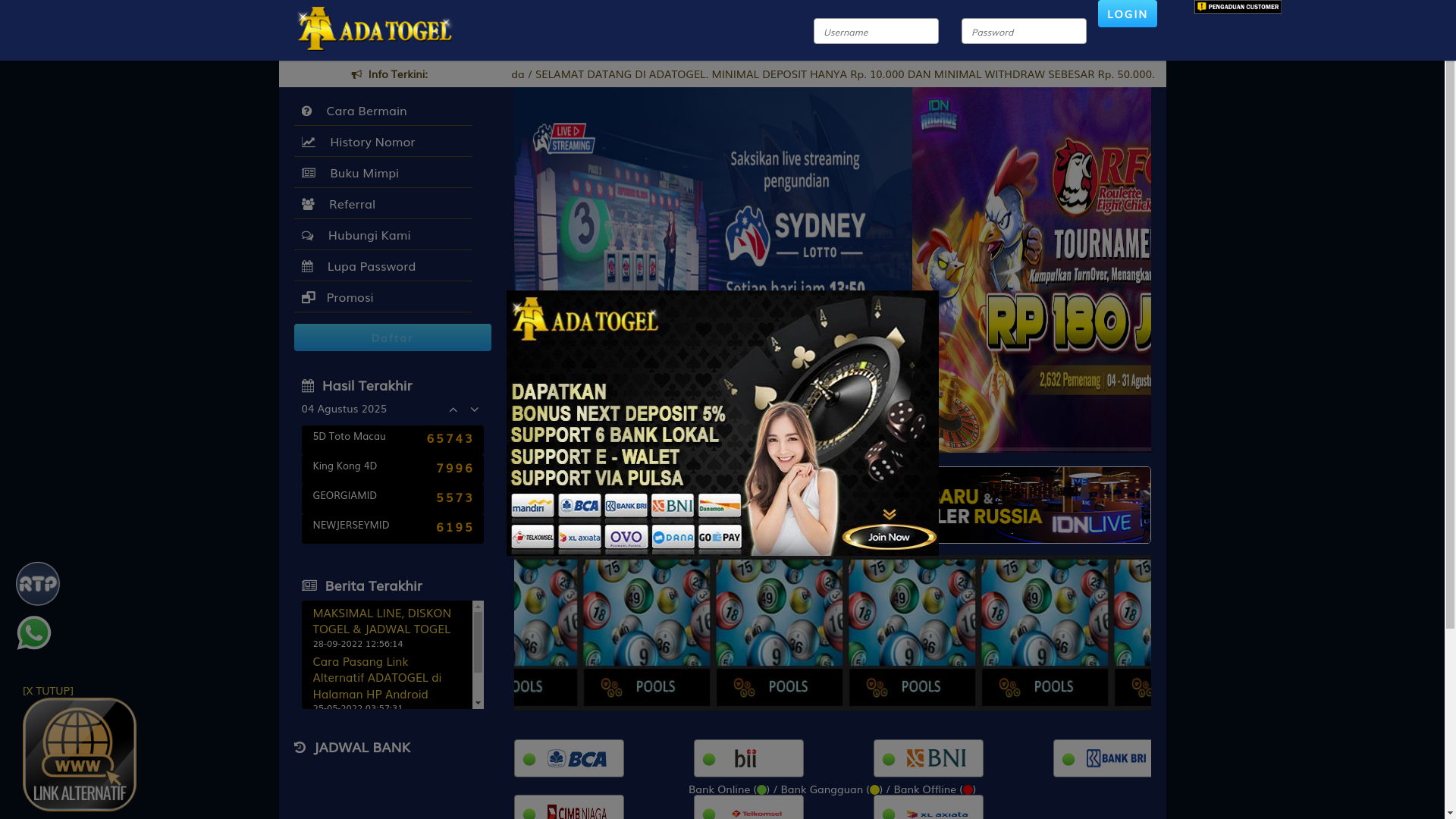 website screenshot of https://adatogelrrc.site/