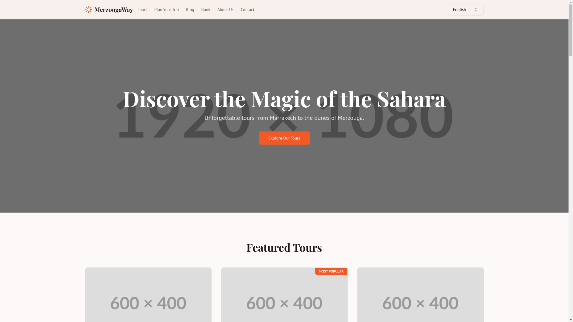 website screenshot of https://merzougaway.com/