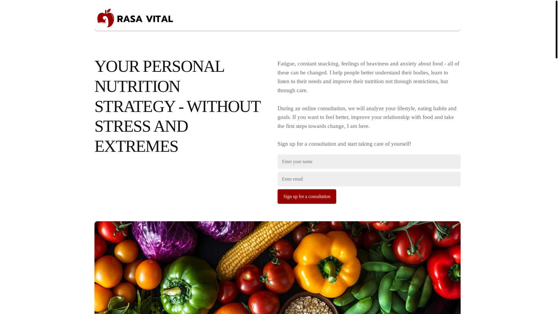 website screenshot of https://rasavital.com/