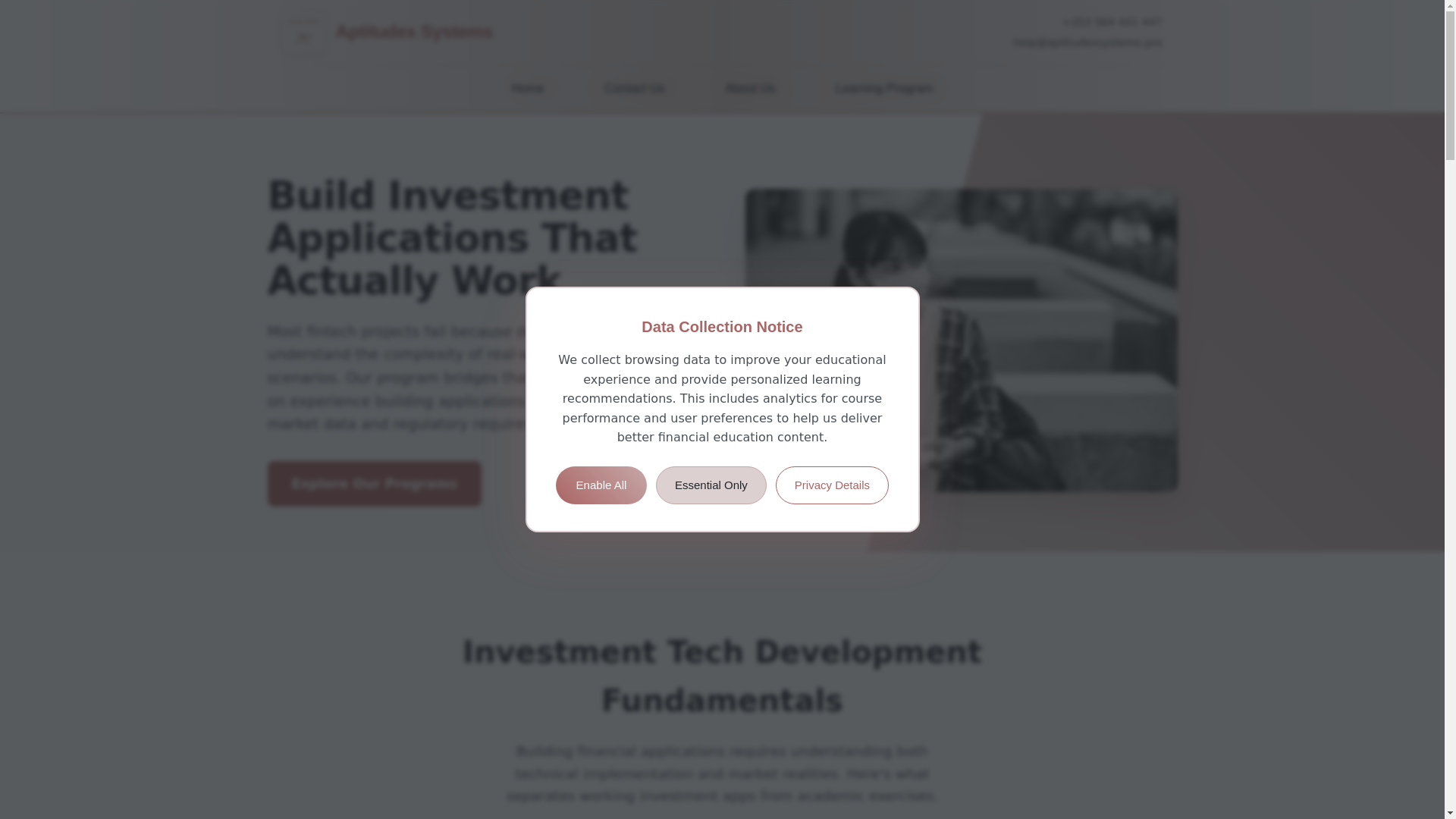 website screenshot of https://aptitudexsystems.pro/