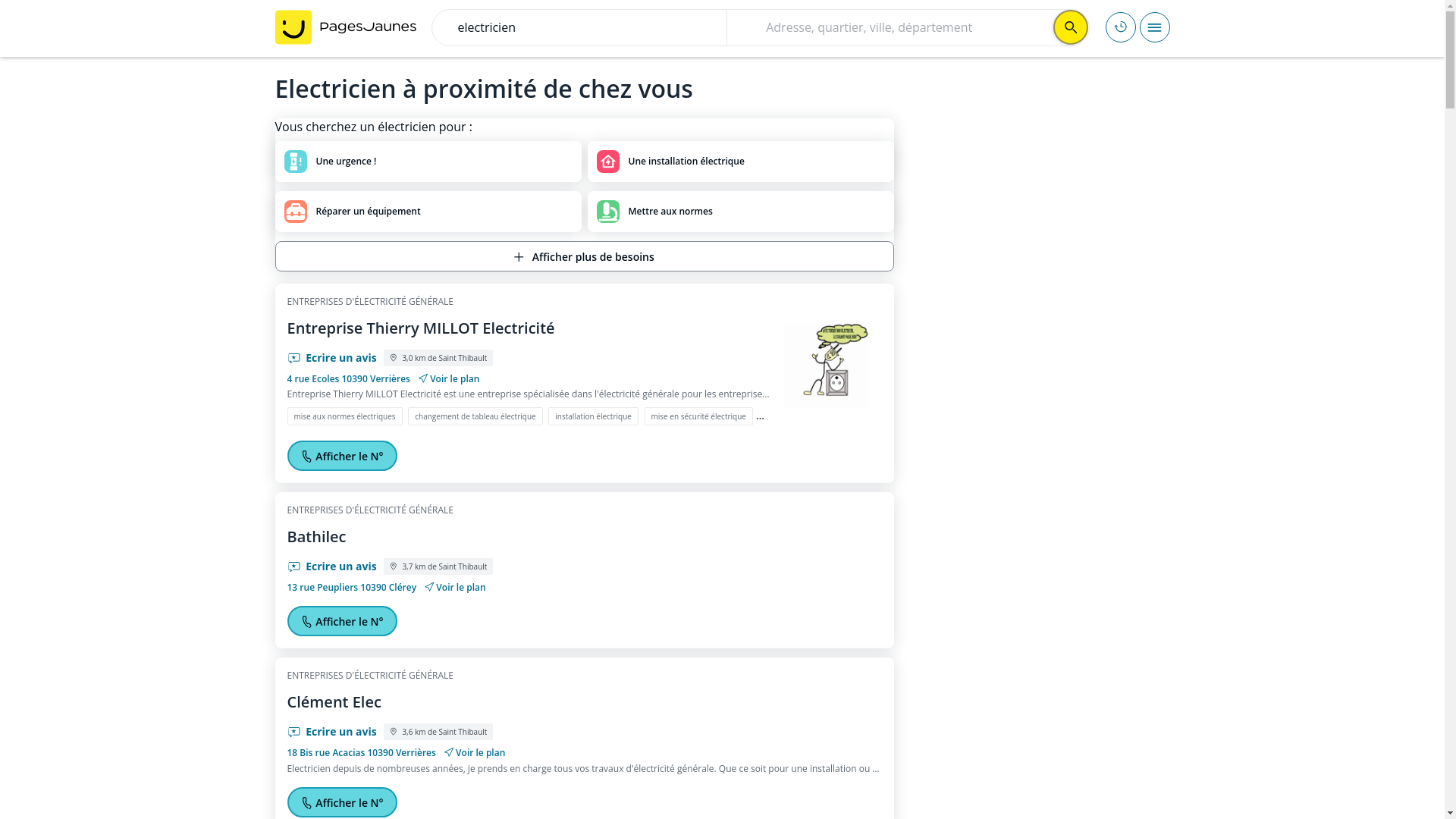 website screenshot of https://annu-electrique.fr/
