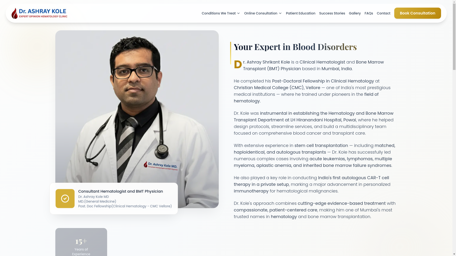 website screenshot of https://drashraykole.com/