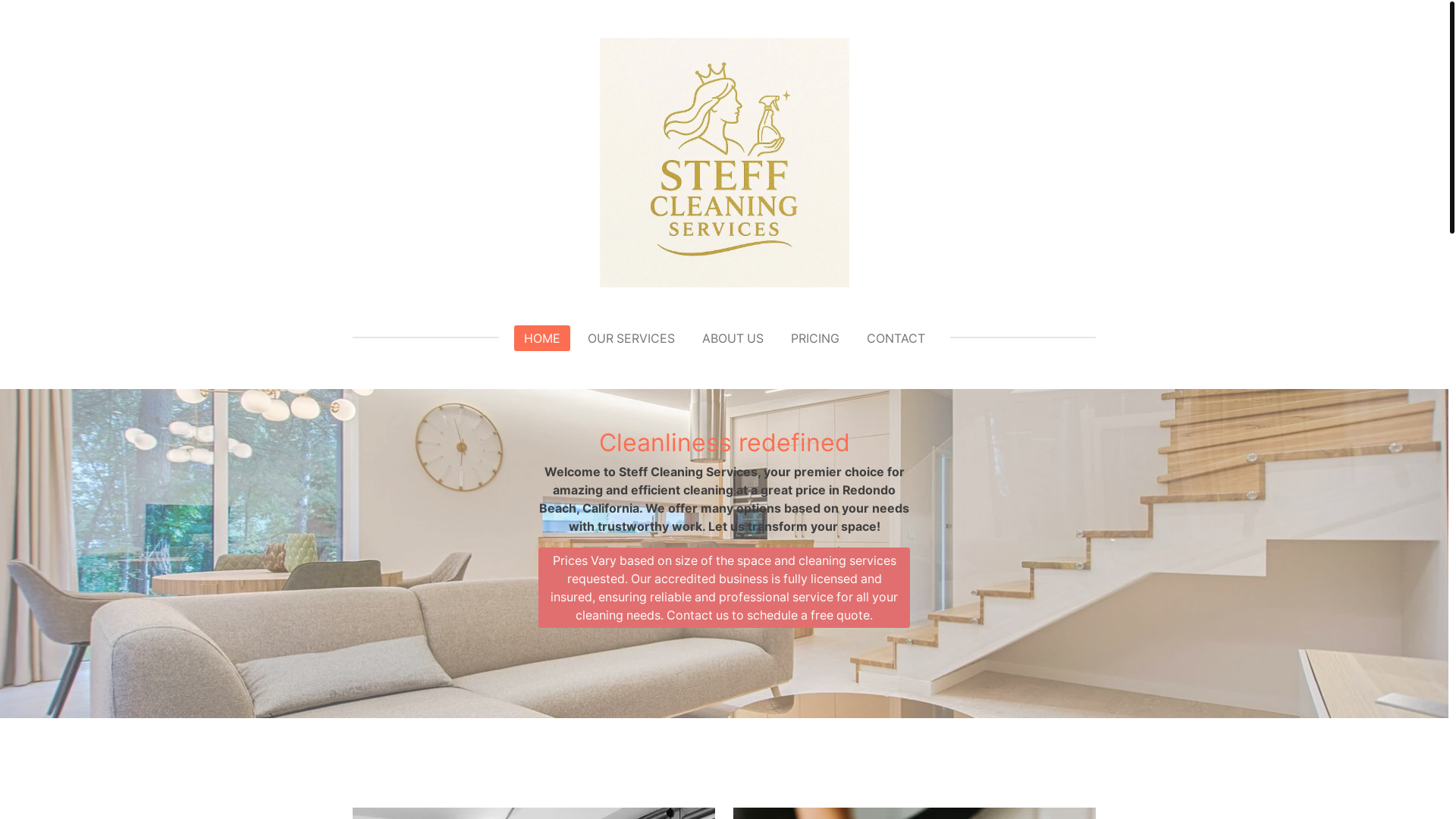 website screenshot of https://steffcleaningservices.com/