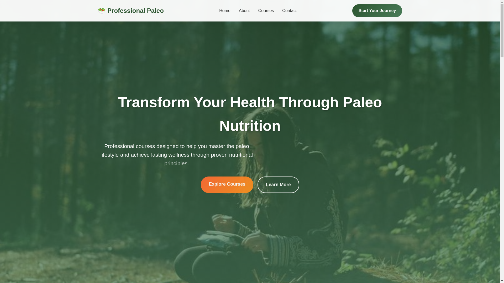 website screenshot of https://professionalpaleo.courses/