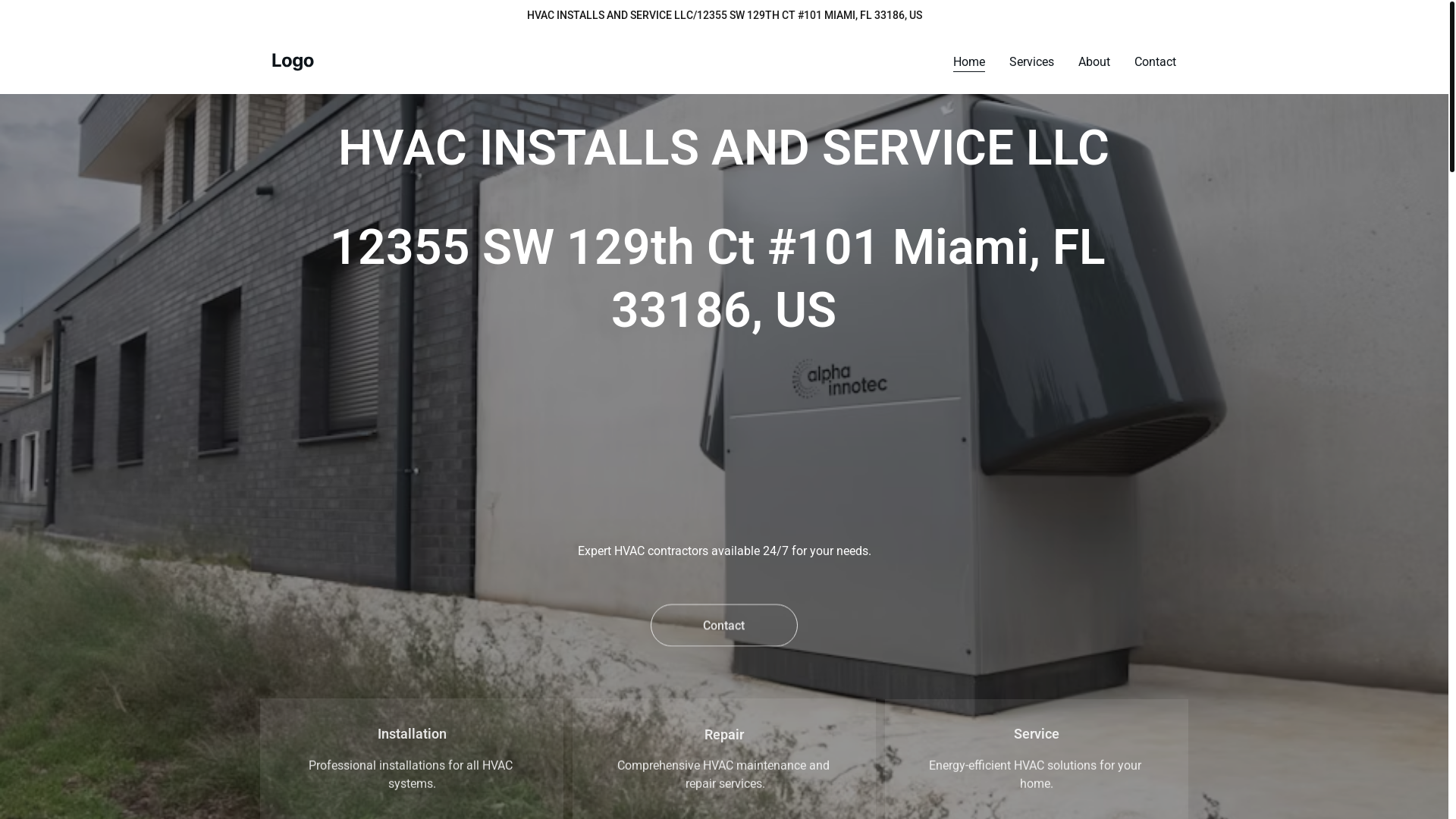 website screenshot of https://hvacinstallsandservice.store/