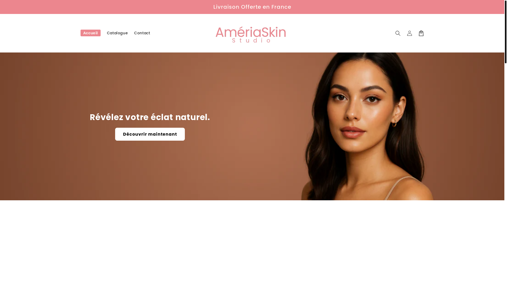 website screenshot of https://ameriaskinstudio.com/