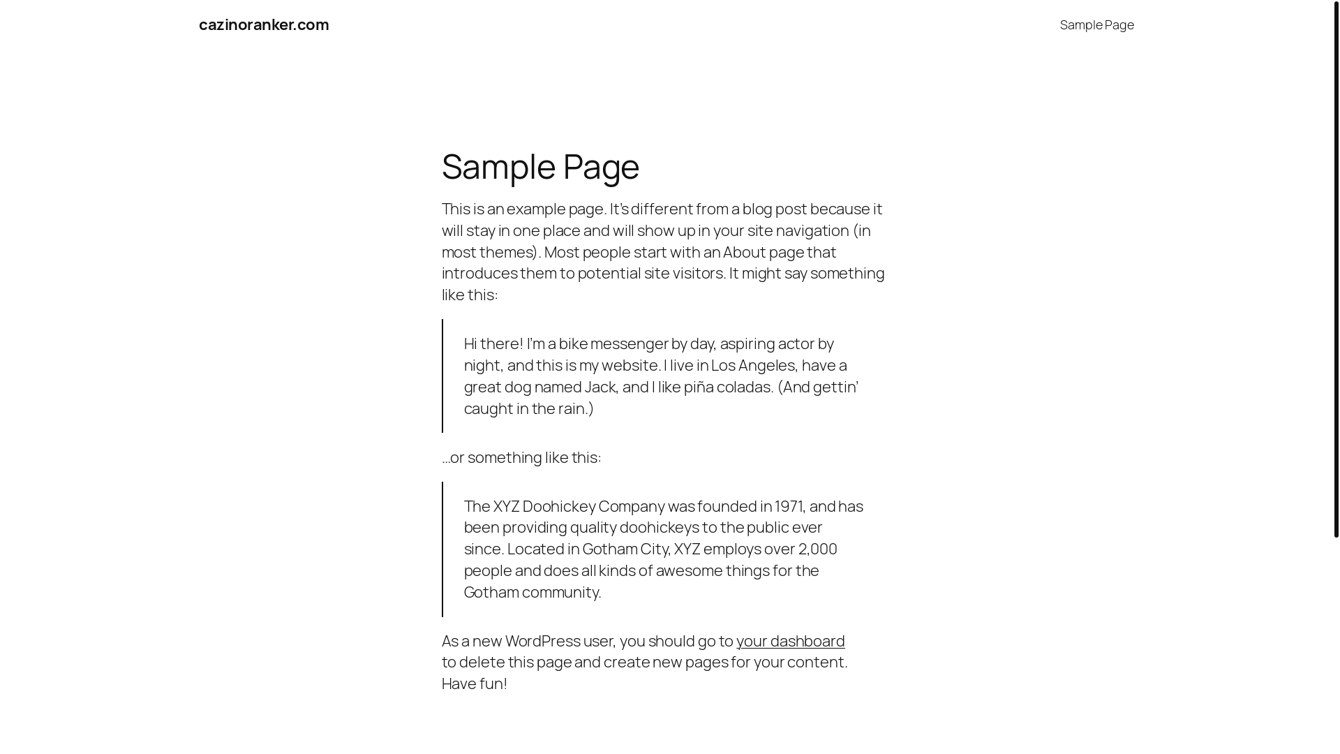 website screenshot of https://cazinoranker.com/