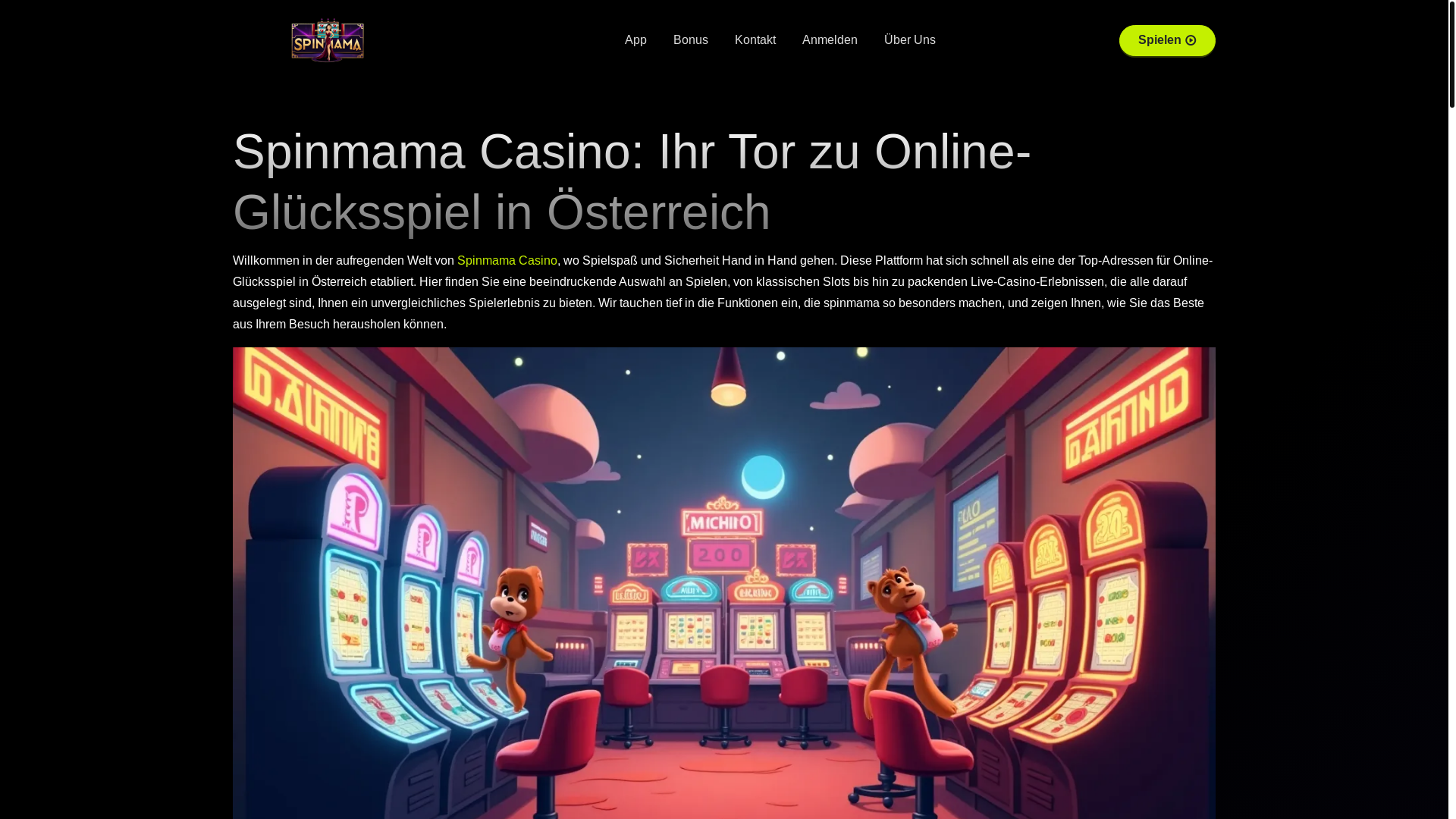 website screenshot of https://spinmama-bonus.at/