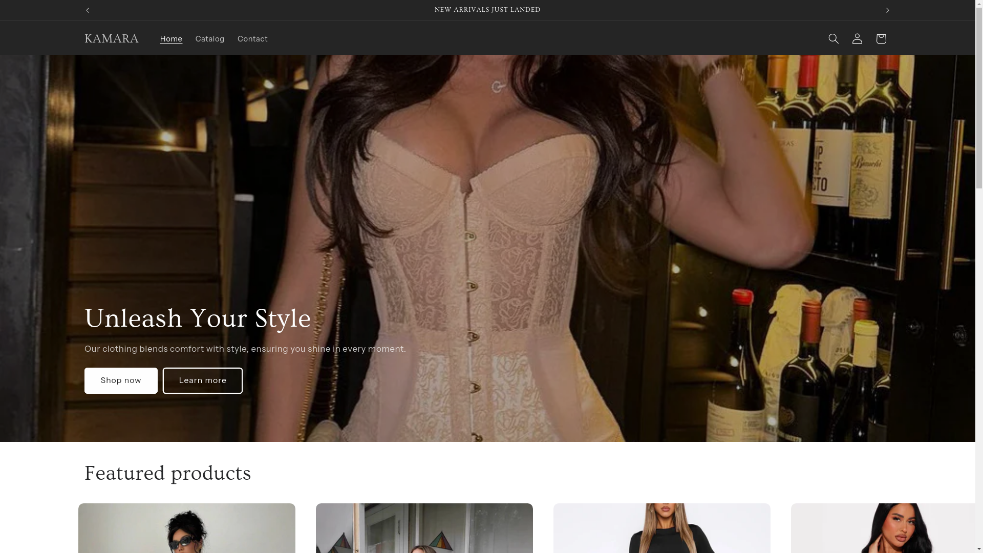 website screenshot of https://kamarafashion.com/