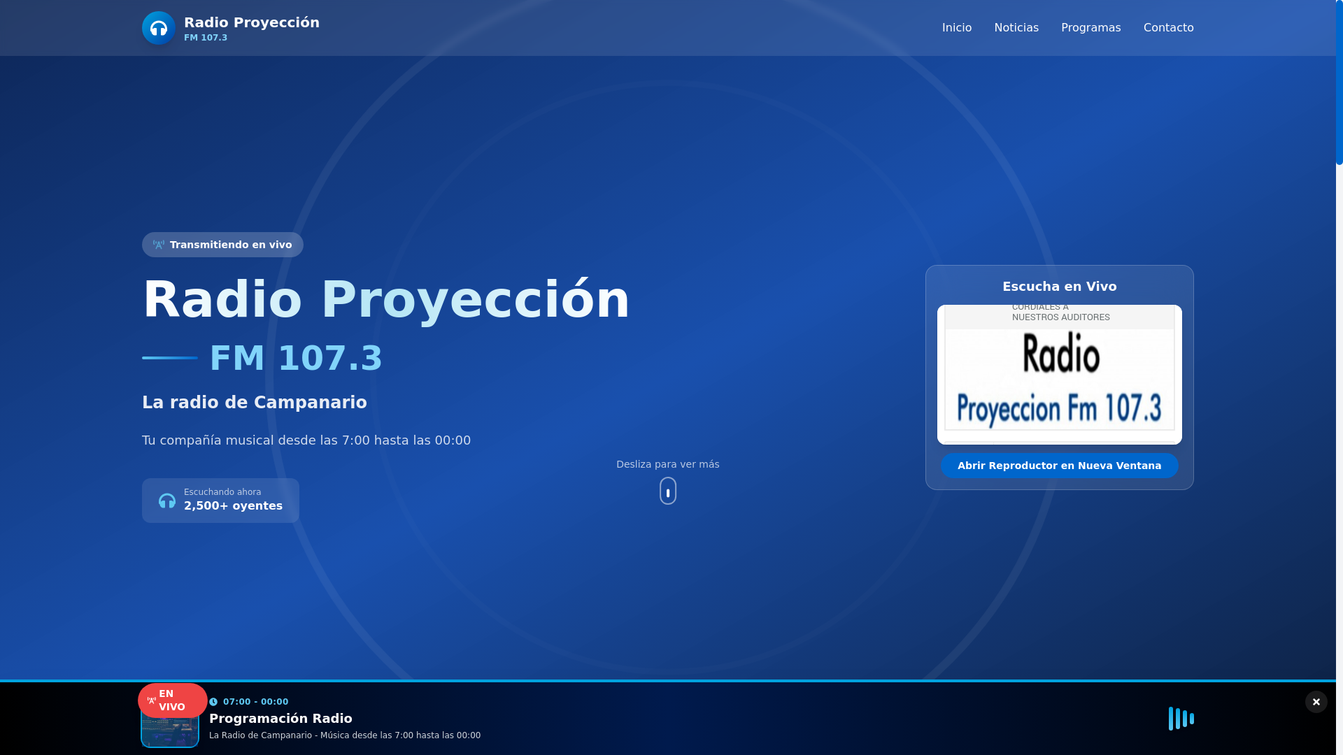 website screenshot of https://proyeccioncampanario.cl/