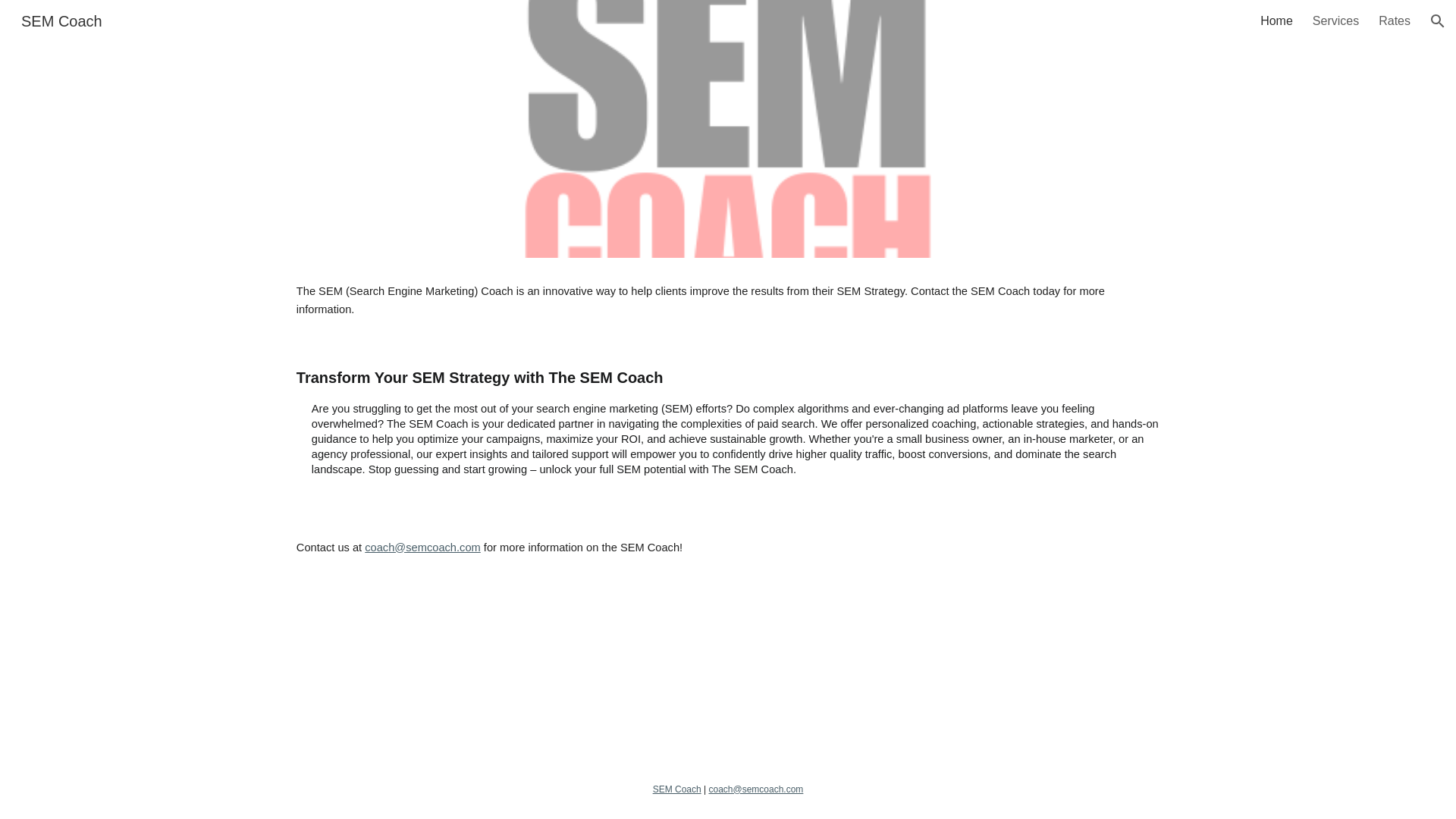 website screenshot of https://thesemcoach.com/