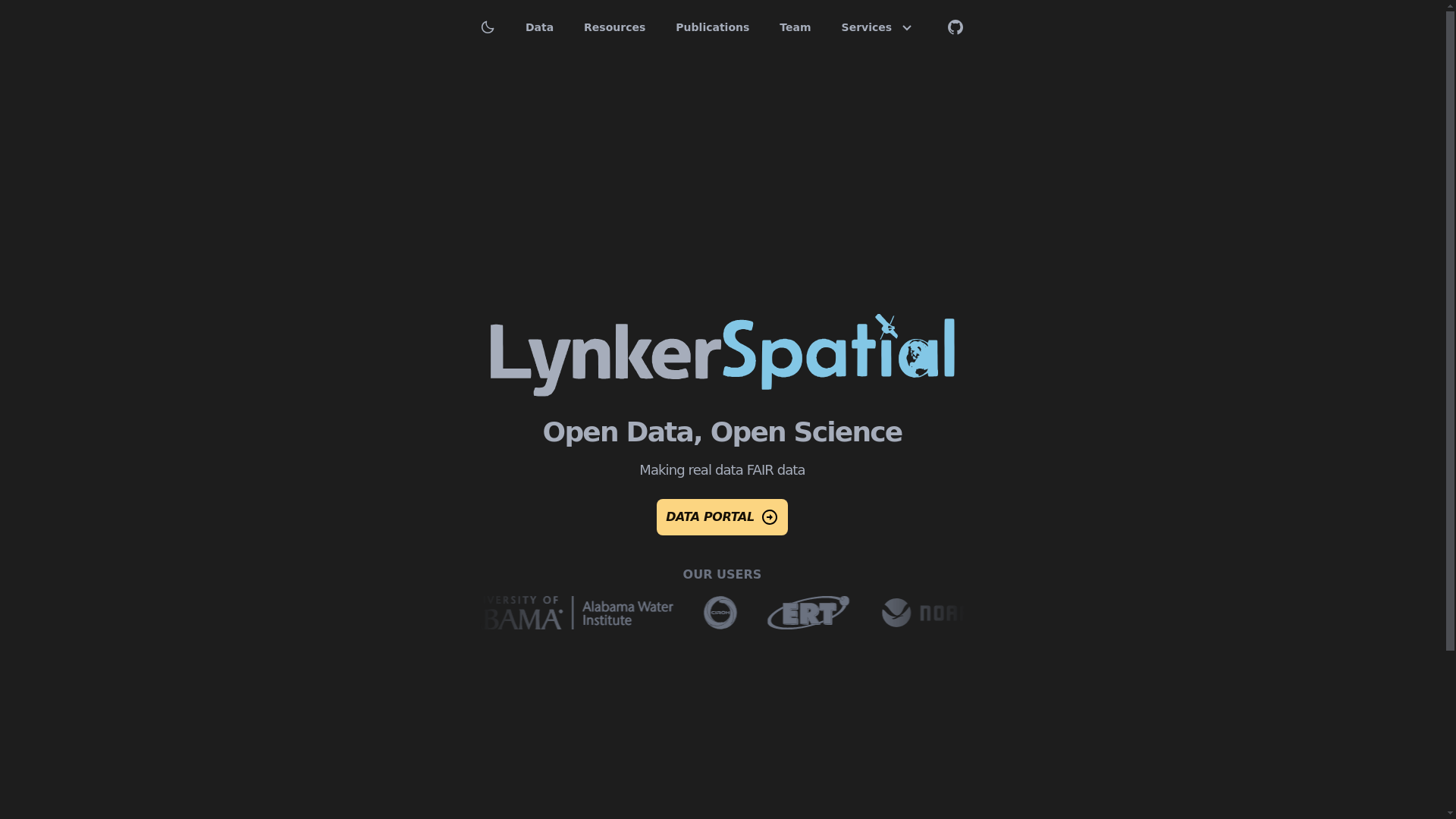 website screenshot of https://www.lynker-spatial.com/