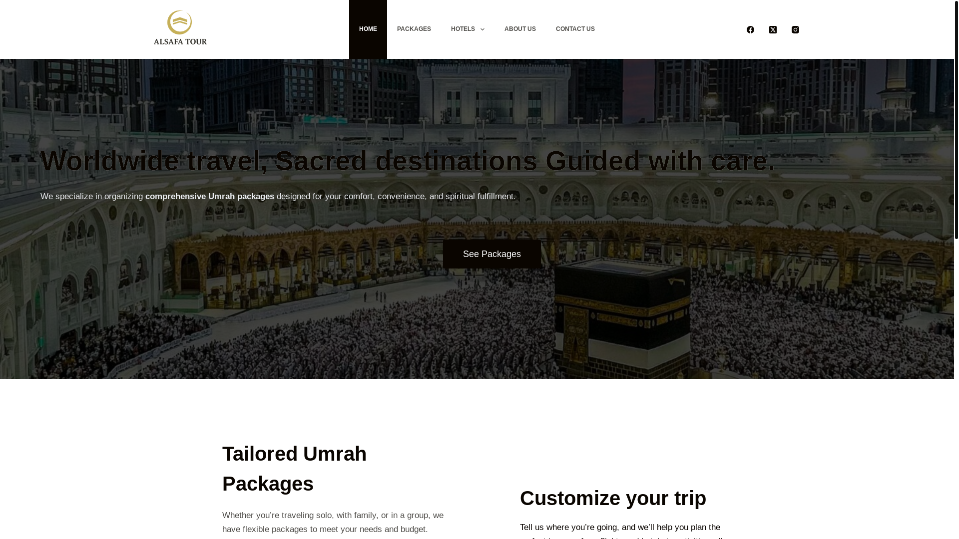 website screenshot of https://alsafatour.net/