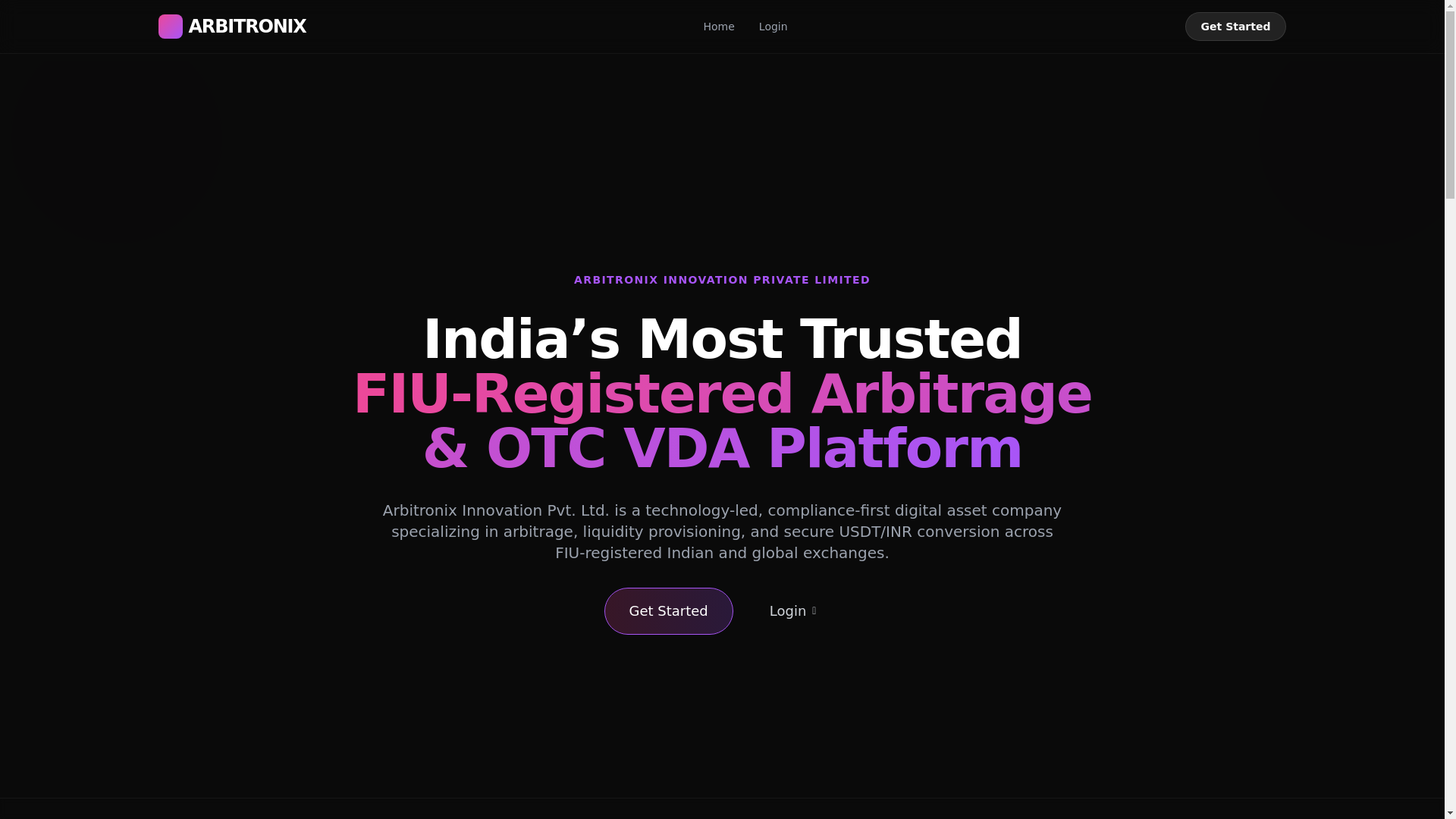 website screenshot of https://arbitronix.co.in/