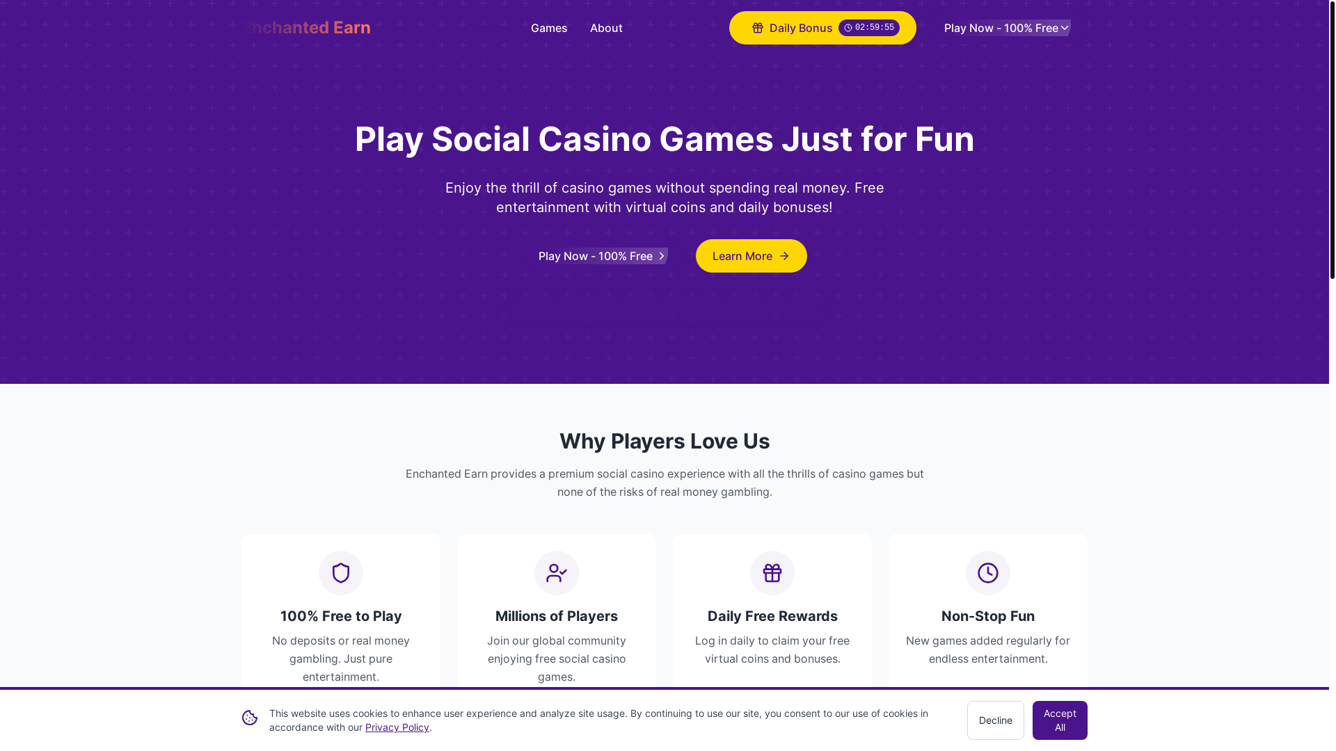 website screenshot of https://enchantedearn.space/