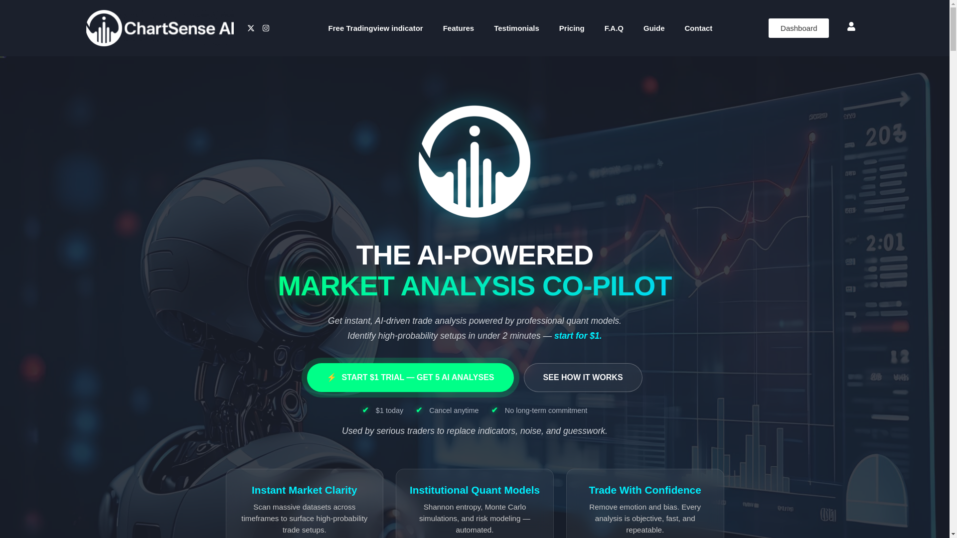 website screenshot of https://chartsenseai.com