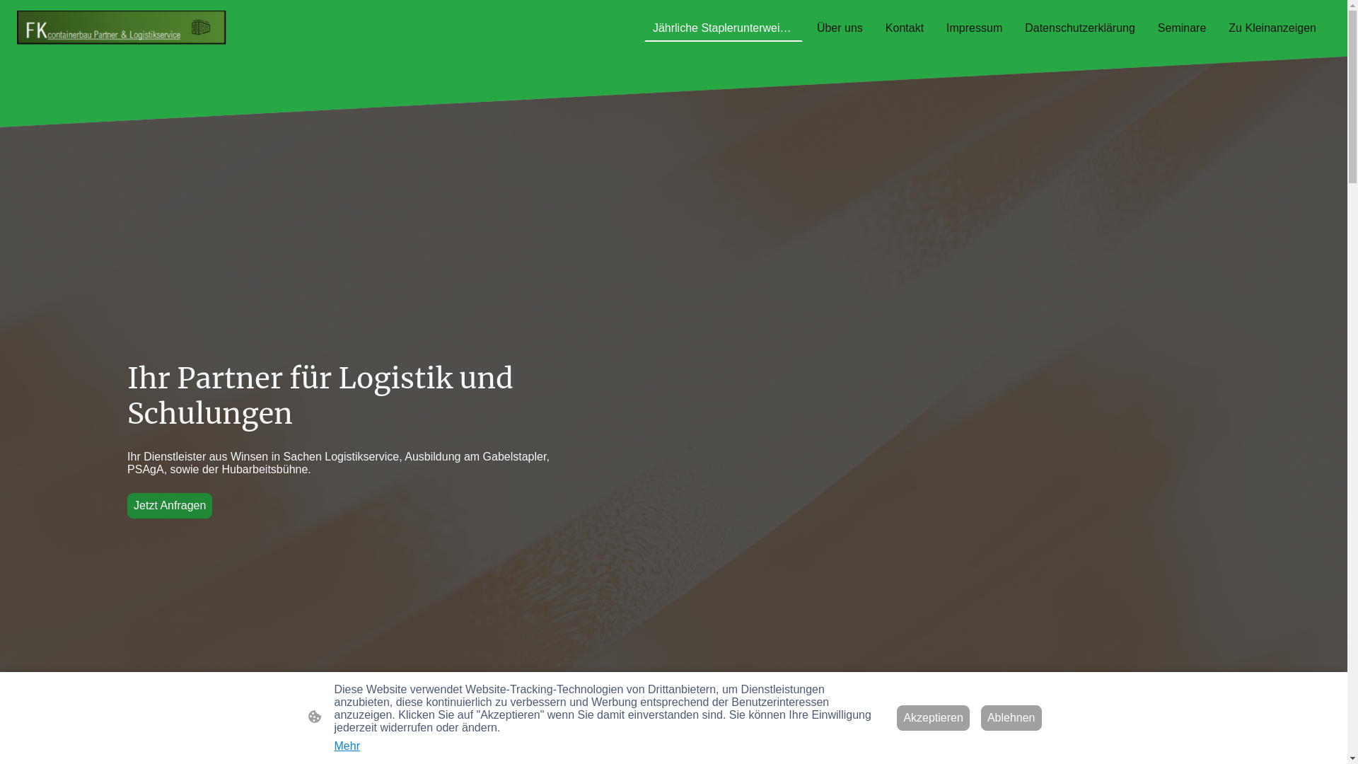 website screenshot of https://fkcontainerbau-log.de/