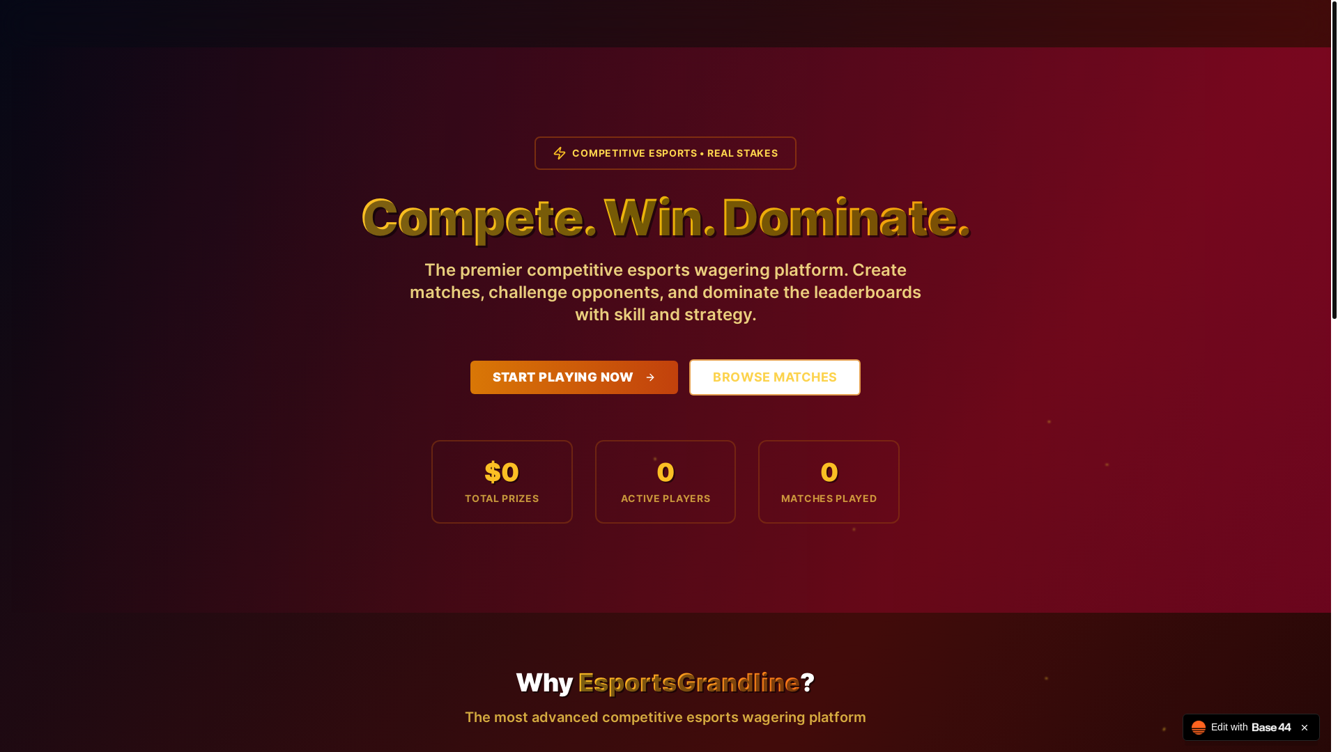 website screenshot of https://esportsgrandline.com/