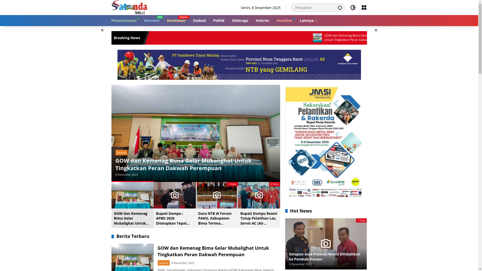 website screenshot of https://satondanews.id/