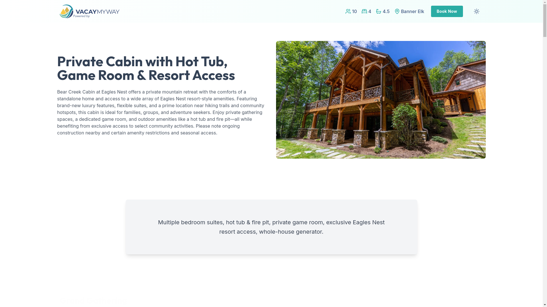 website screenshot of https://elkhottub.house/