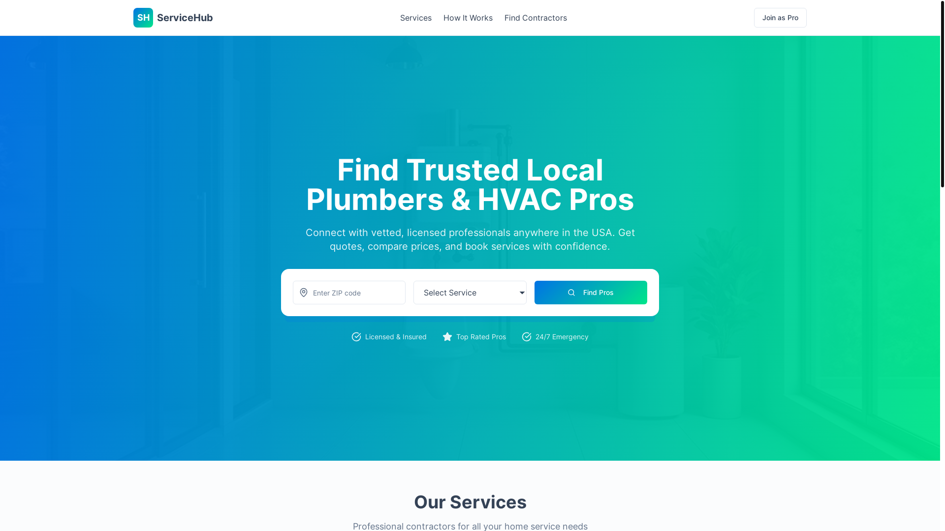 website screenshot of https://localservicehub.info/