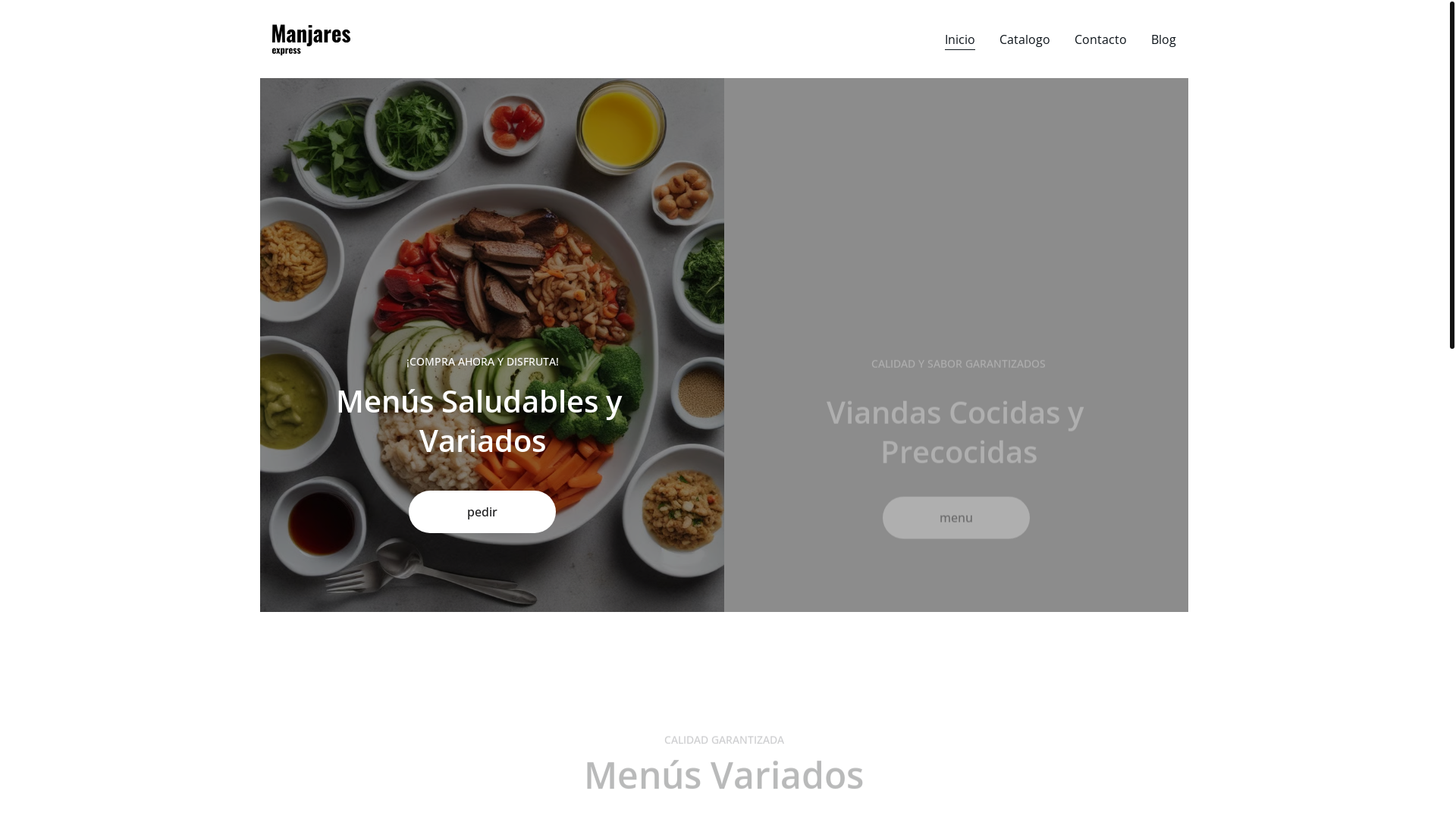 website screenshot of https://viandasmanjares.com.ar/