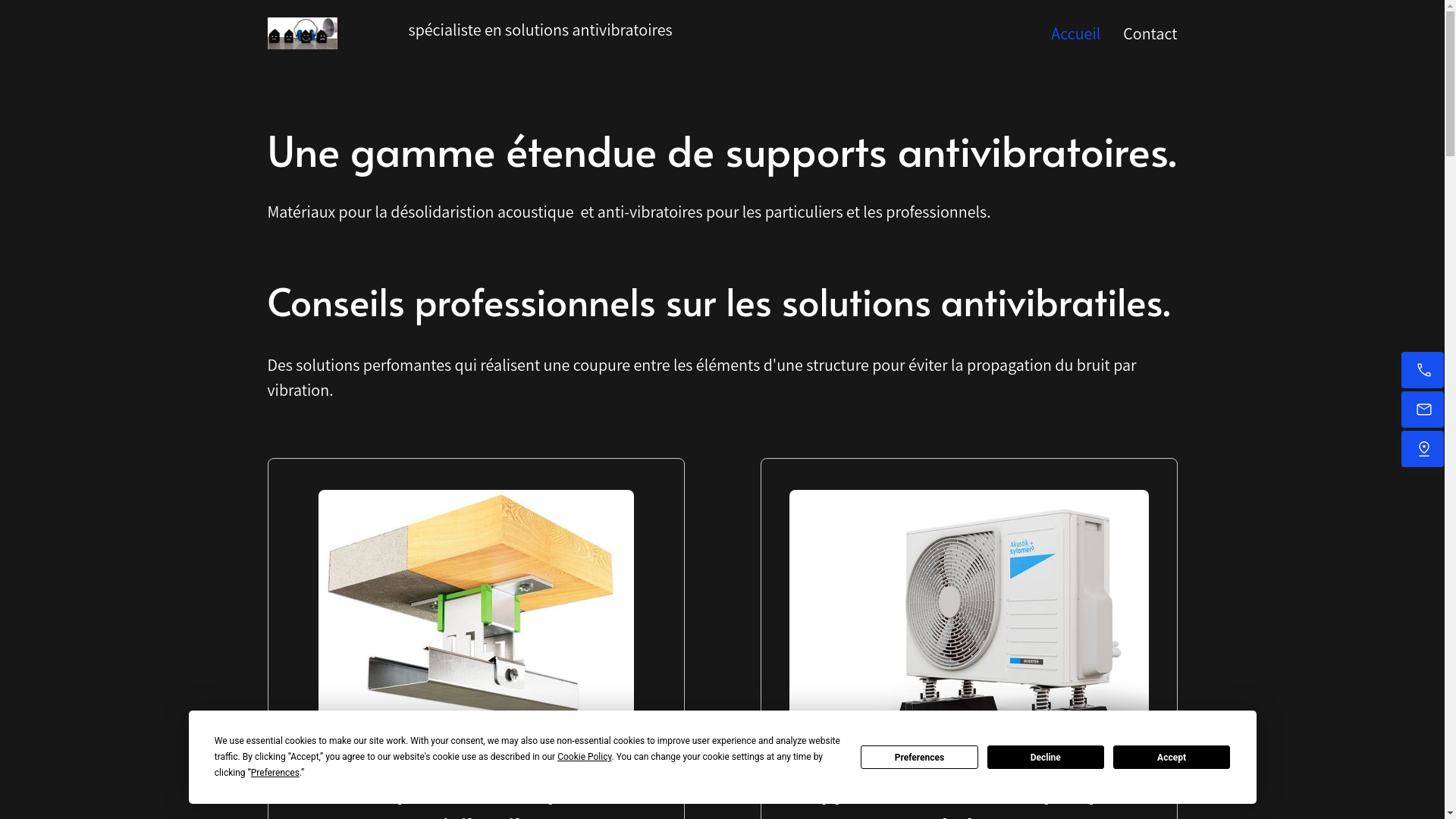 website screenshot of https://antivibratoire.be/