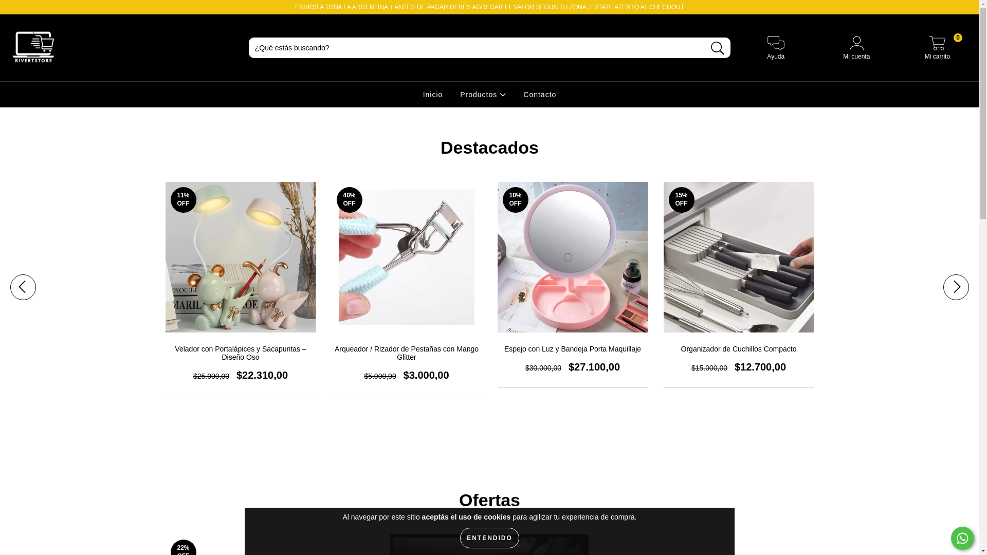 website screenshot of https://rivertstore.com.ar/