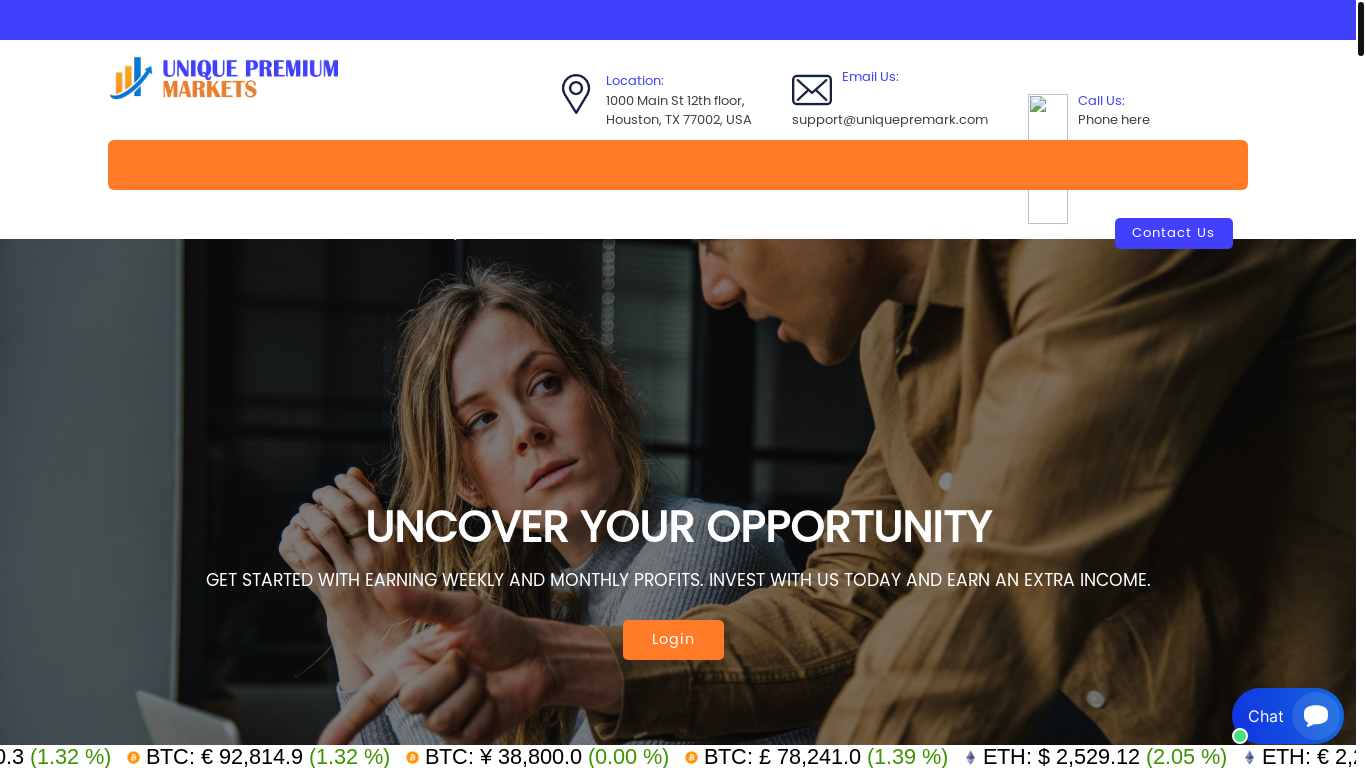 website screenshot of https://uniquepremark.com/