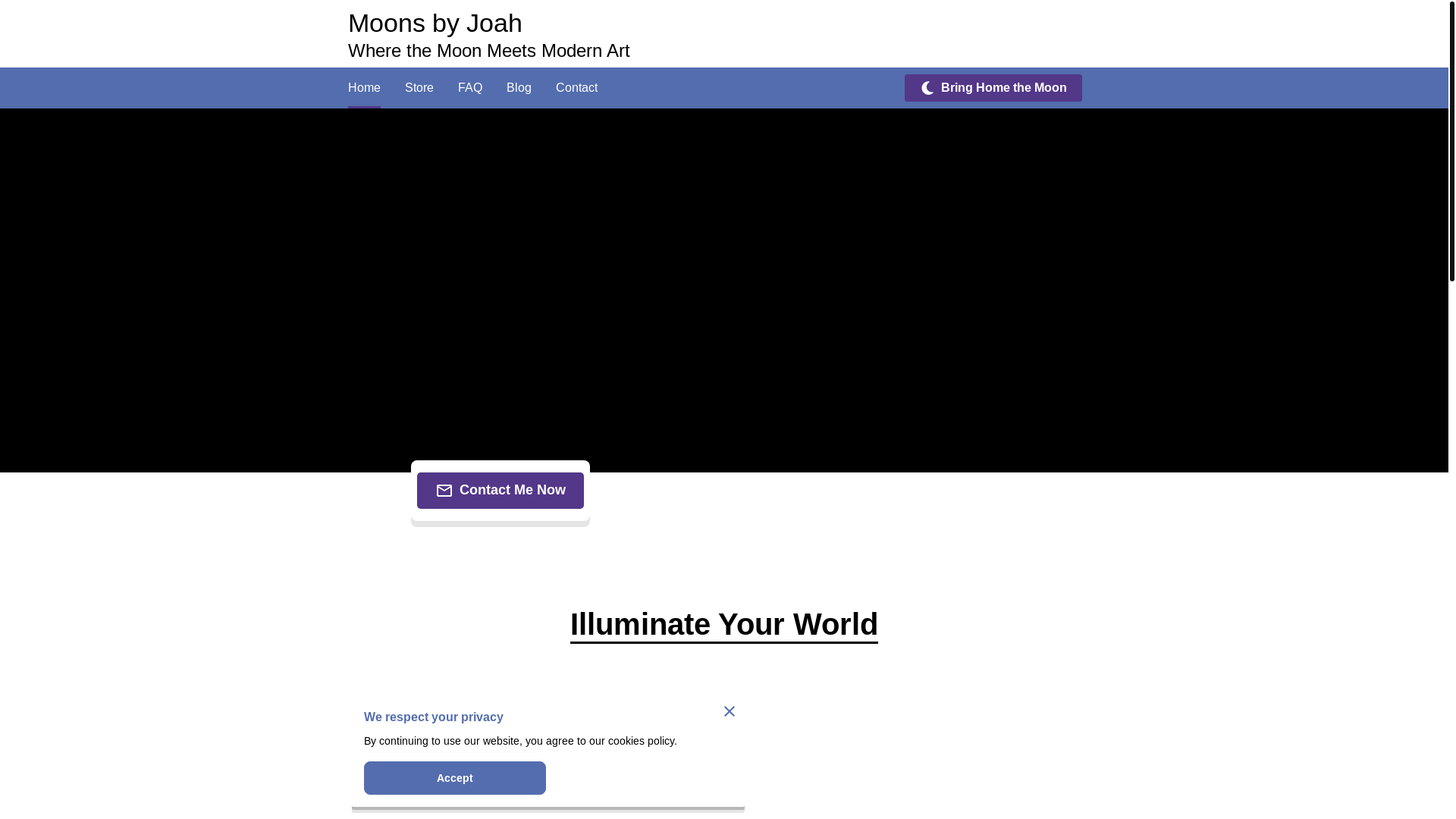 website screenshot of https://moonbyjoah.com/
