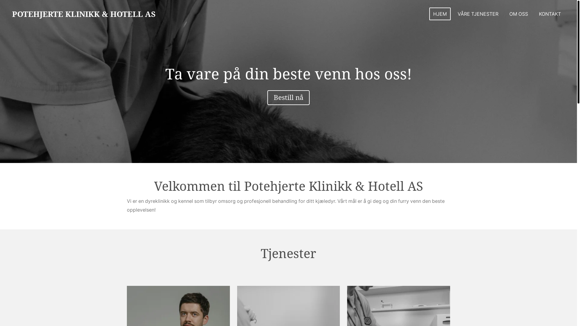 website screenshot of https://potehjerteklinikkhotell.com/