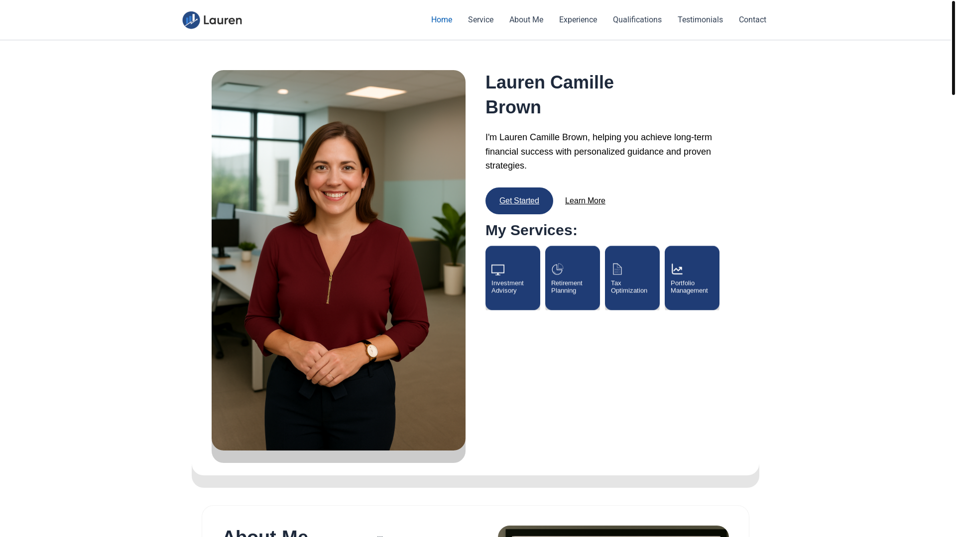 website screenshot of https://laurencamillebrown.me/