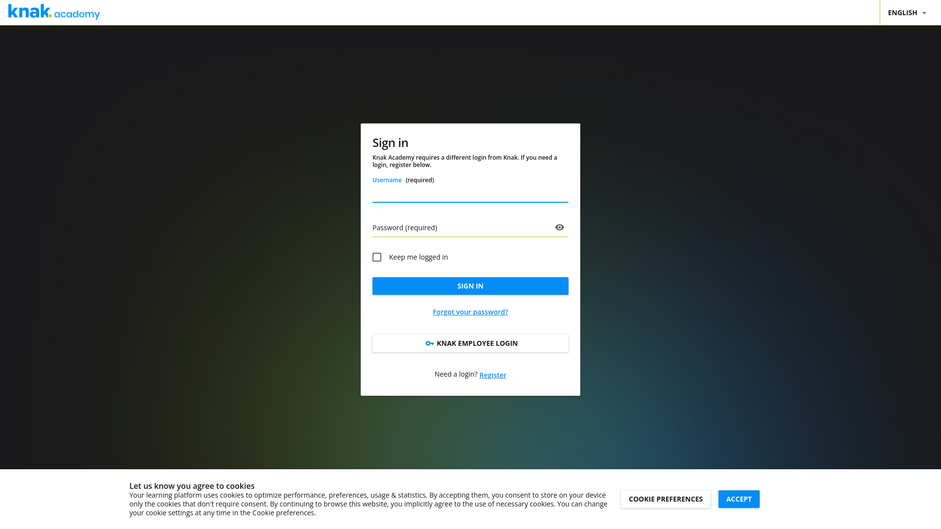 website screenshot of https://academy.knak.com/learn