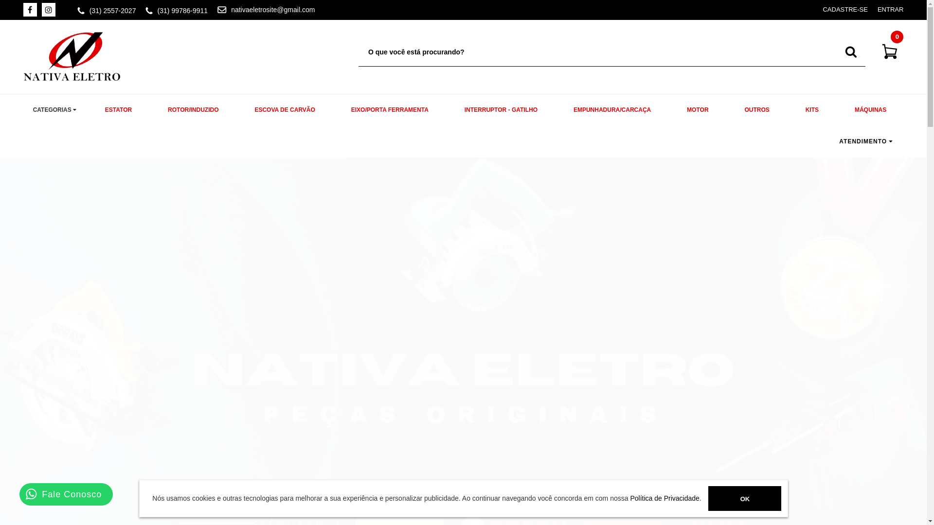 website screenshot of https://nativaeletro.com.br/