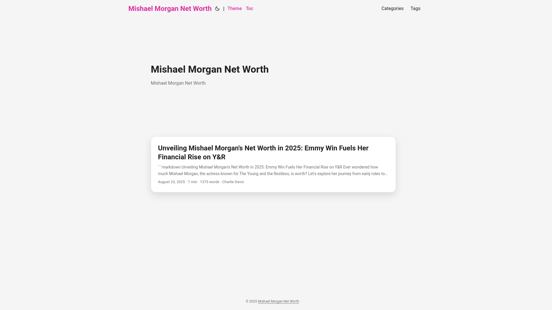 website screenshot of https://mishael-morgan-net-worth.pages.dev/