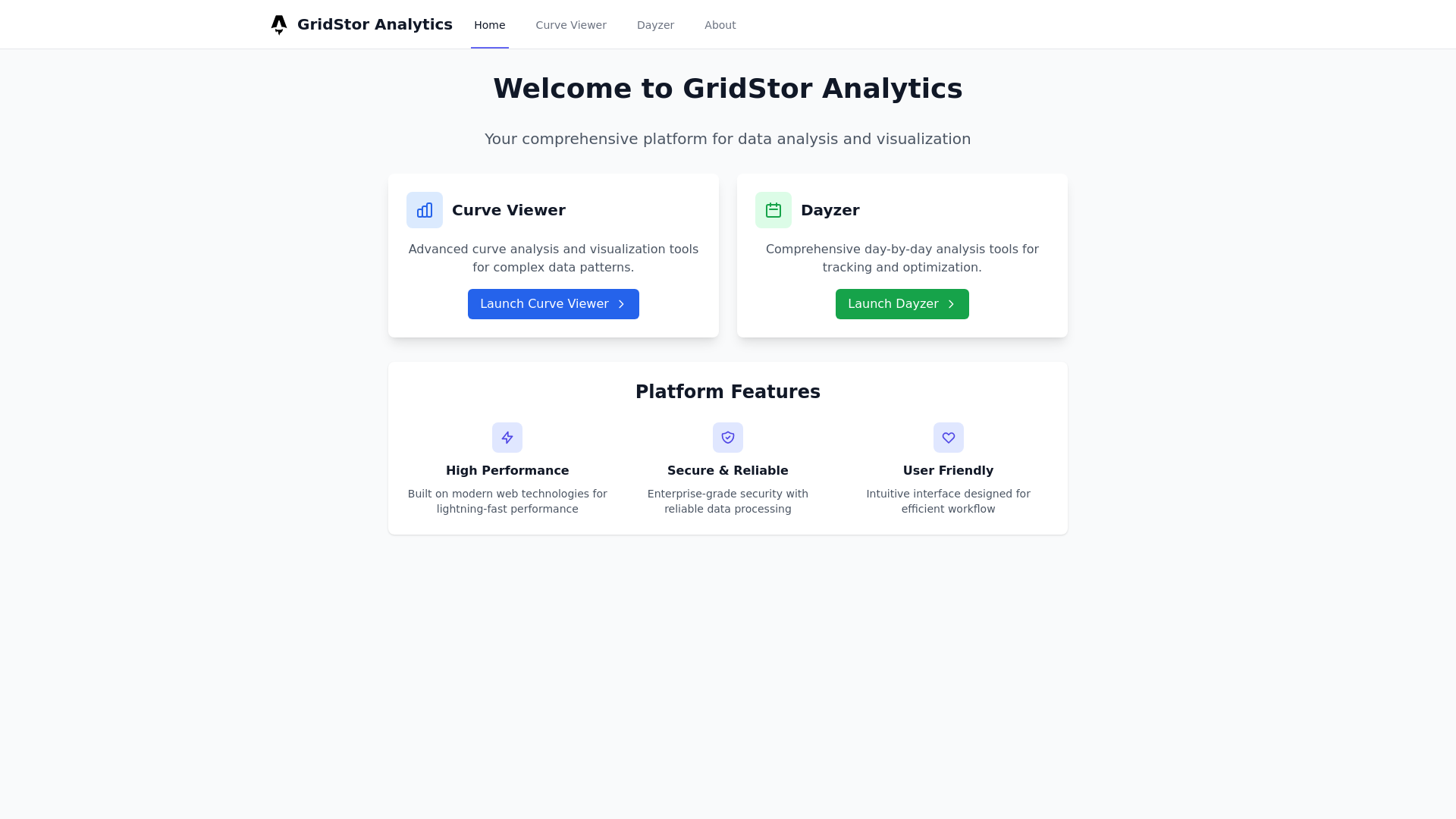 website screenshot of https://gridstoranalytics.com/
