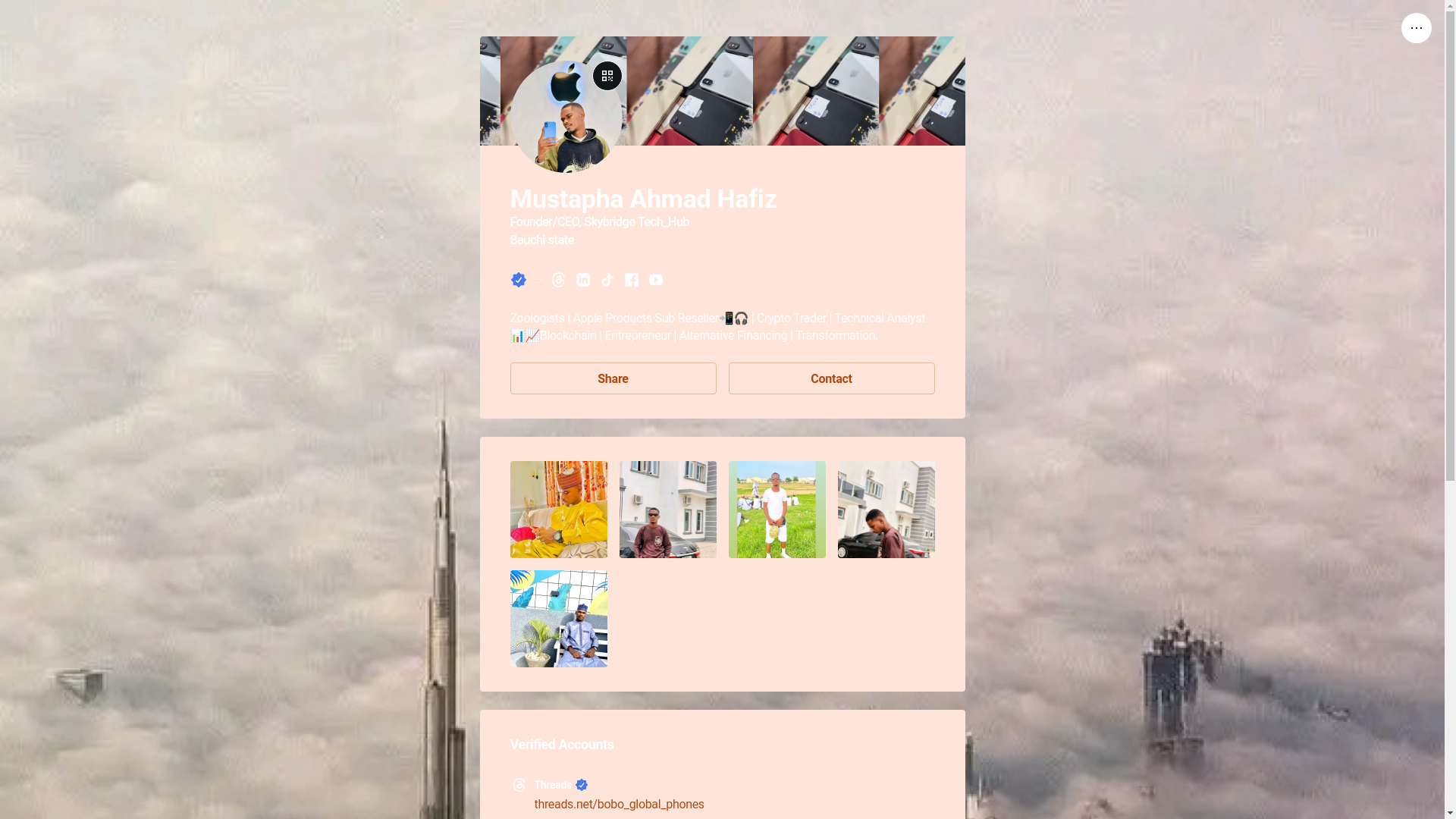 website screenshot of https://mustaphahafiz.link/