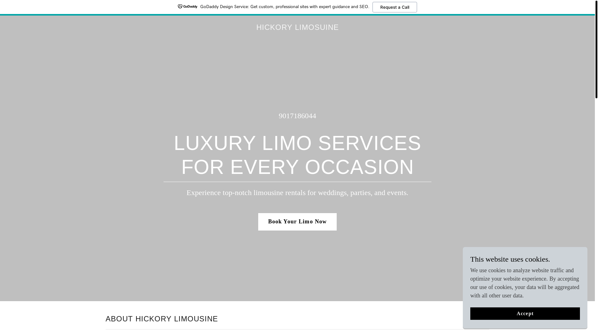website screenshot of https://hickorylimosuine.com/