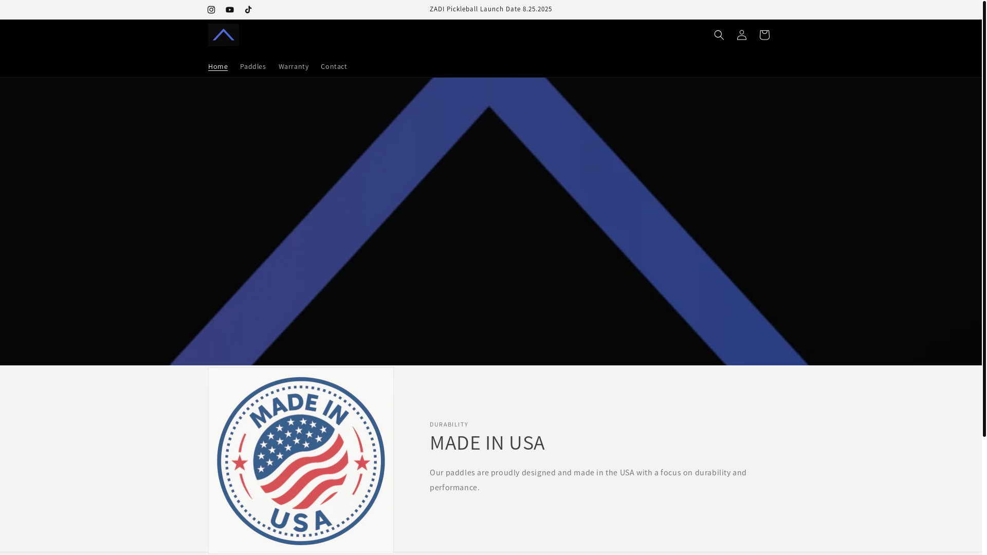 website screenshot of https://zadipickleball.com/