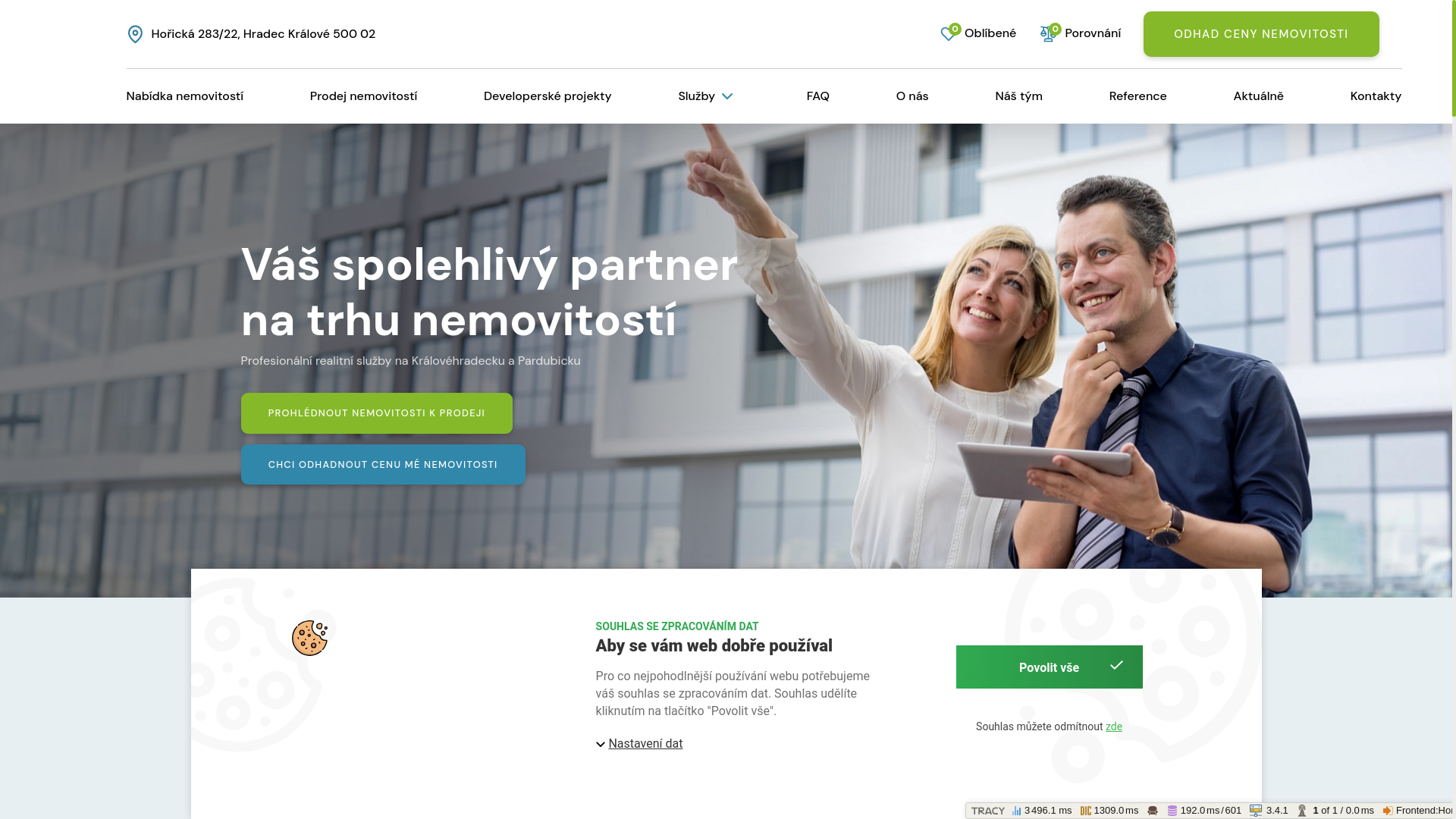 website screenshot of https://nextrealityproperty.cz/