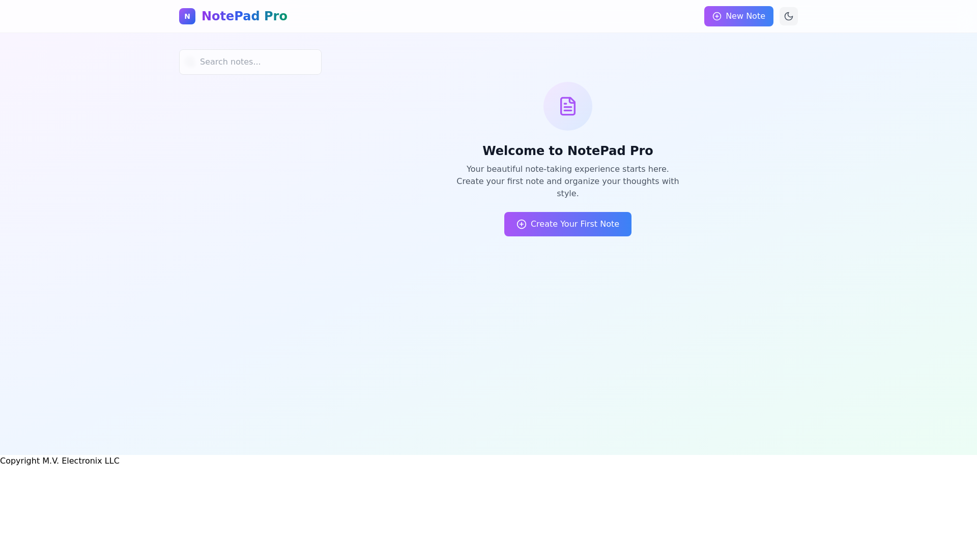 website screenshot of https://mv-notepad-pro.pages.dev/