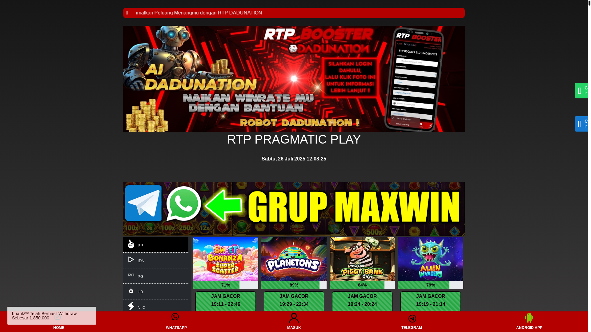 website screenshot of https://badaikakek.xyz/