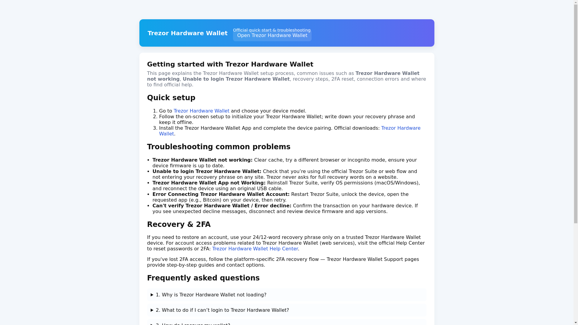 website screenshot of https://faq-trezor-wallethrdwer.pages.dev/