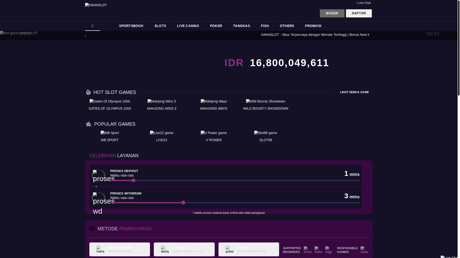 website screenshot of https://hahaslot1.pages.dev/