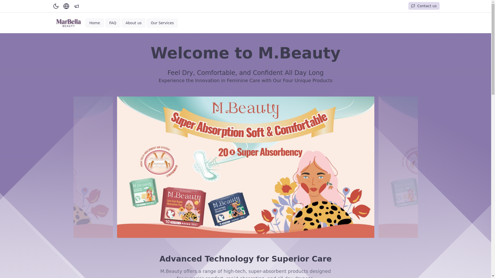 website screenshot of https://marbellabeauty.ps/