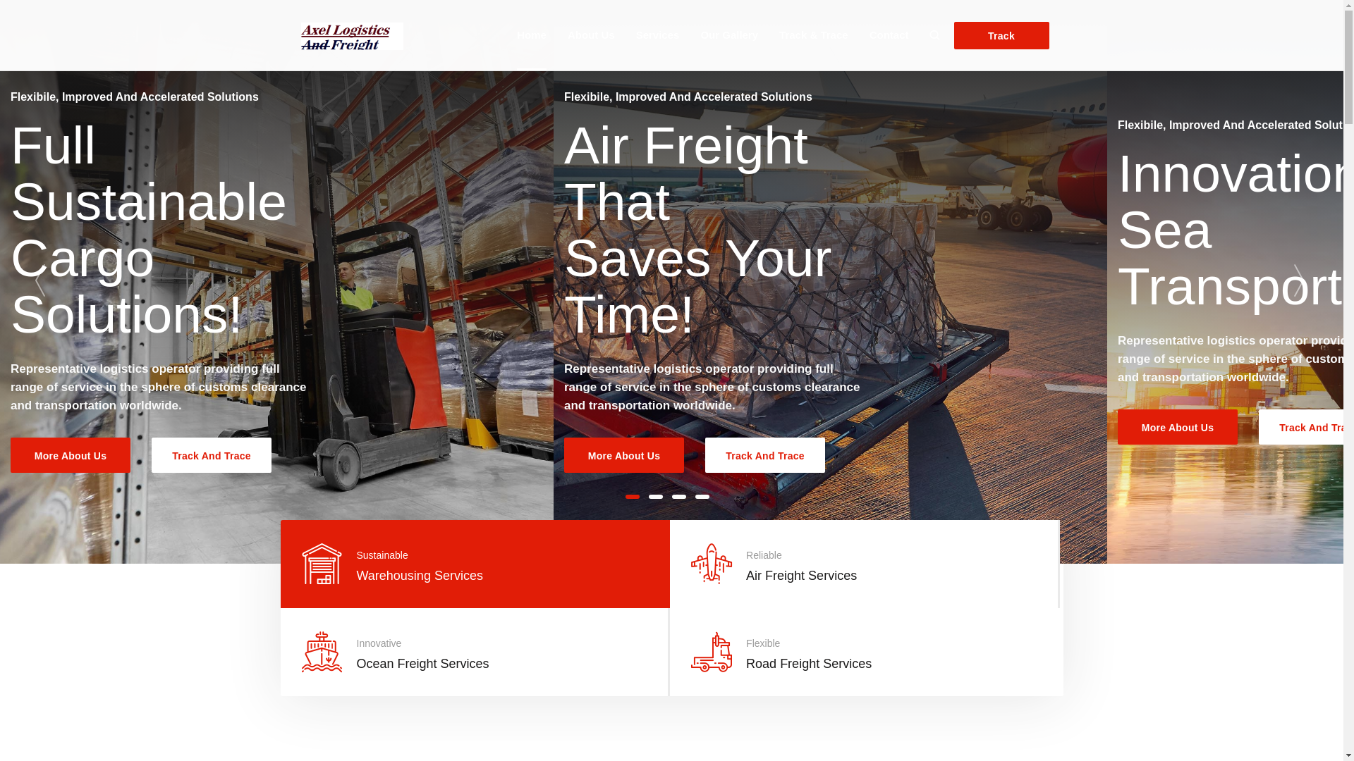 website screenshot of https://axellogisticsandfreight.com/