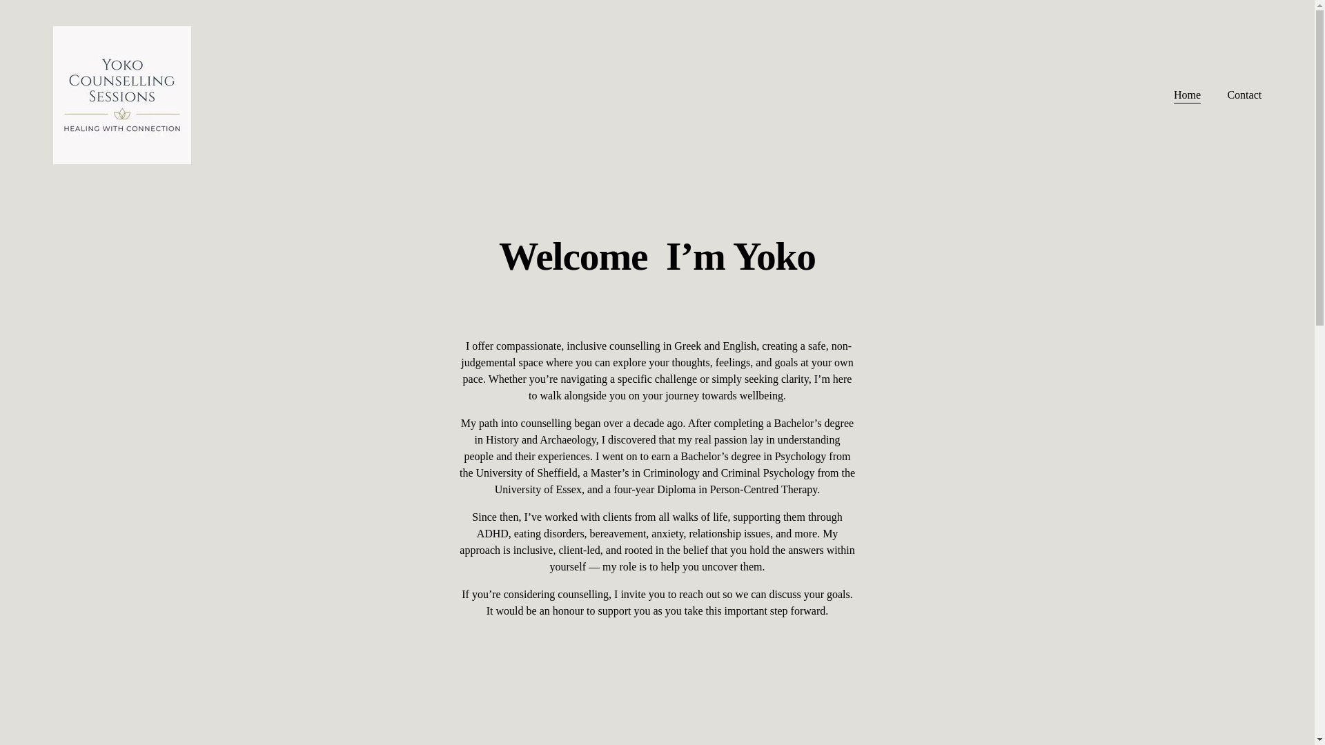 website screenshot of https://yokocounsellingsessions-healingwithconnection.uk/